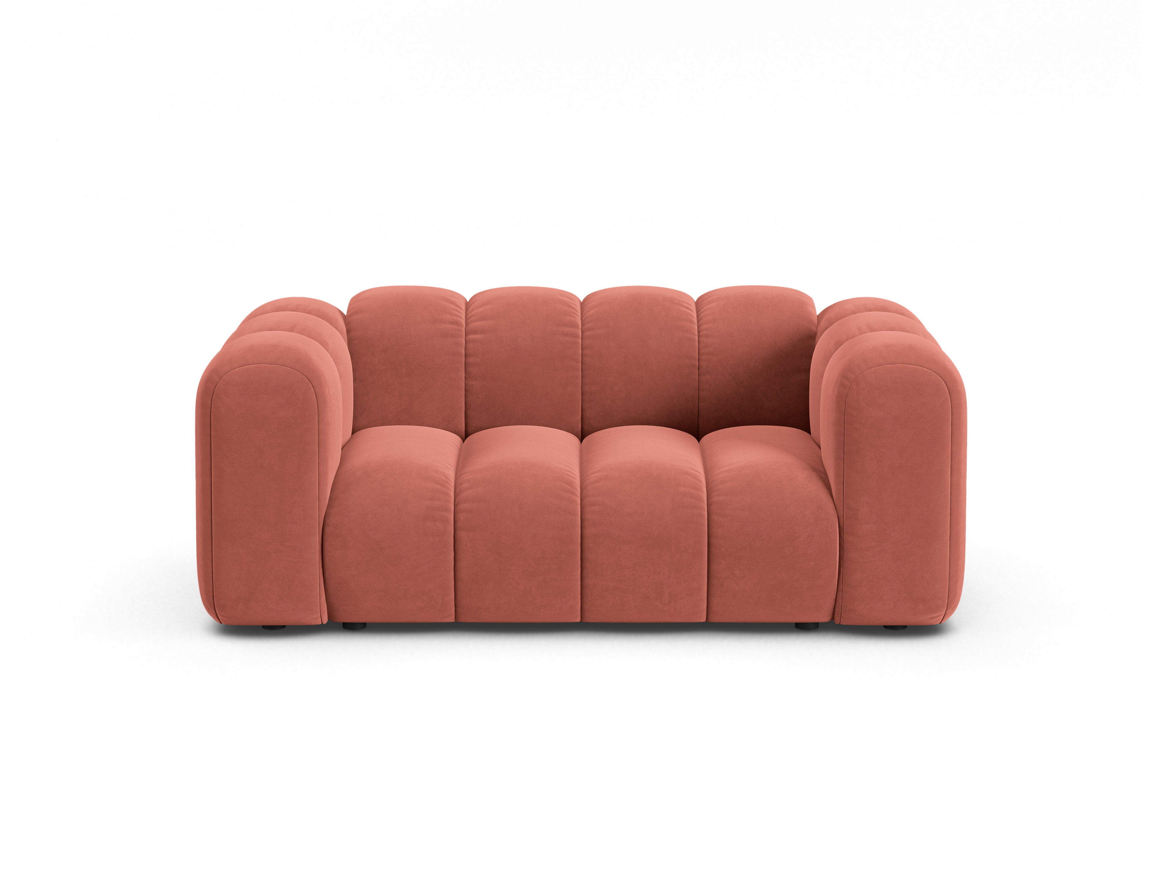 Sofa z jemného velúru pre 2 osoby LUPINE koralová
