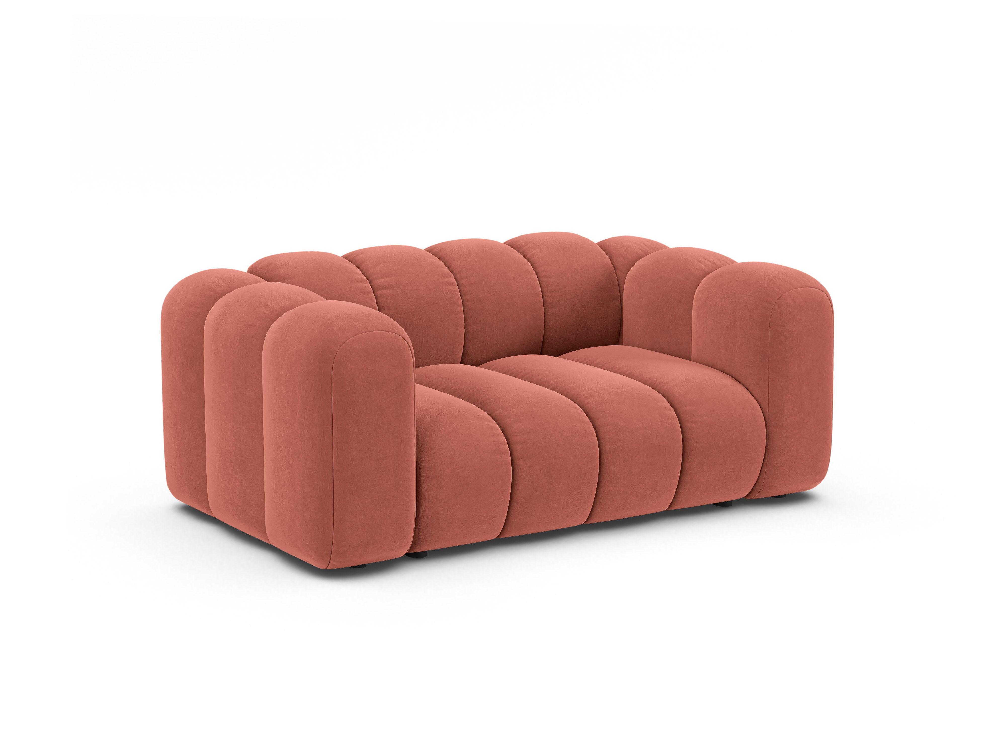 Sofa z jemného velúru pre 2 osoby LUPINE koralová