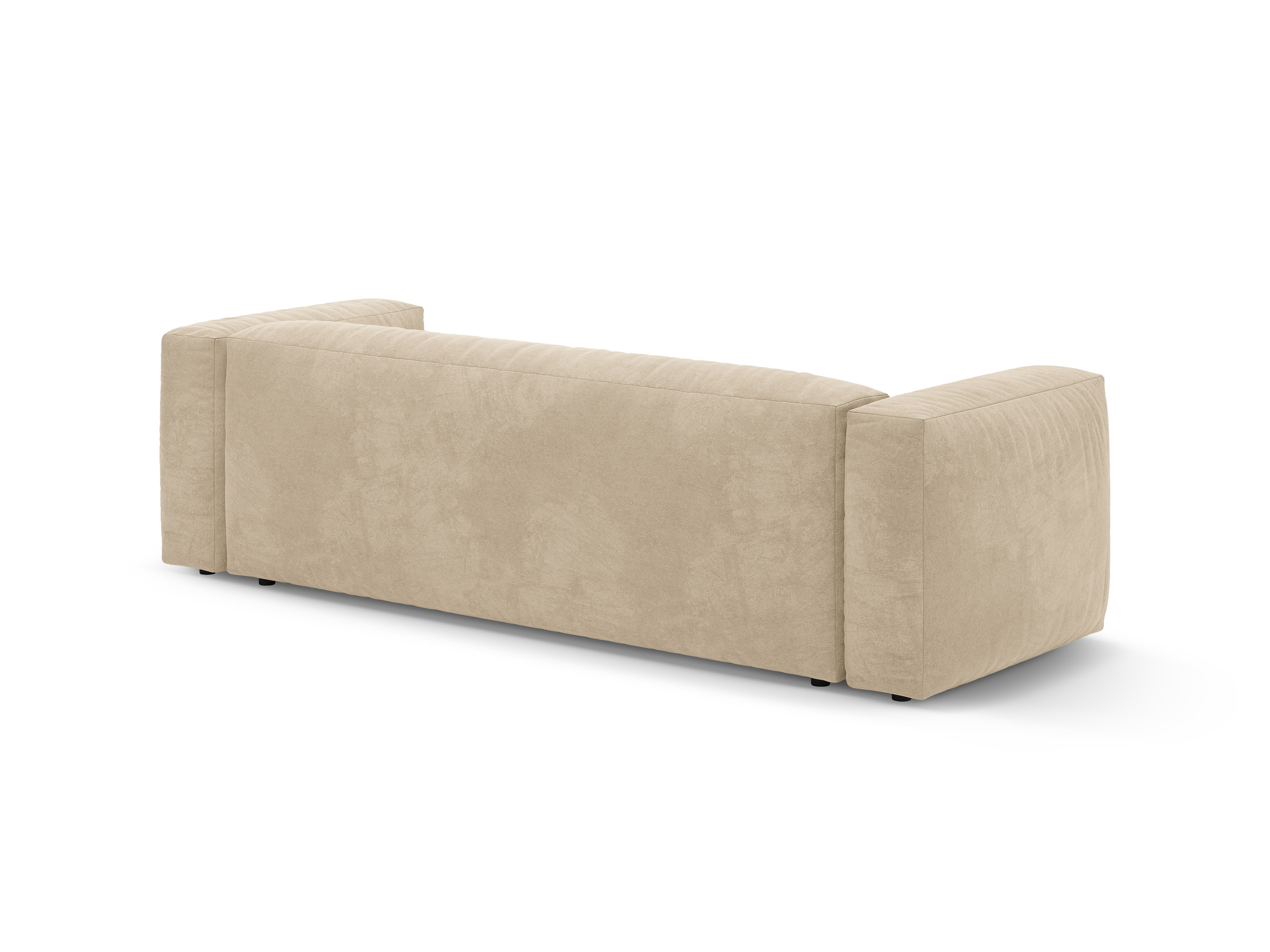 Sofa z jemného zamatového materiálu pre 3 osoby s funkciou spania MARTINA svetlo béžová
