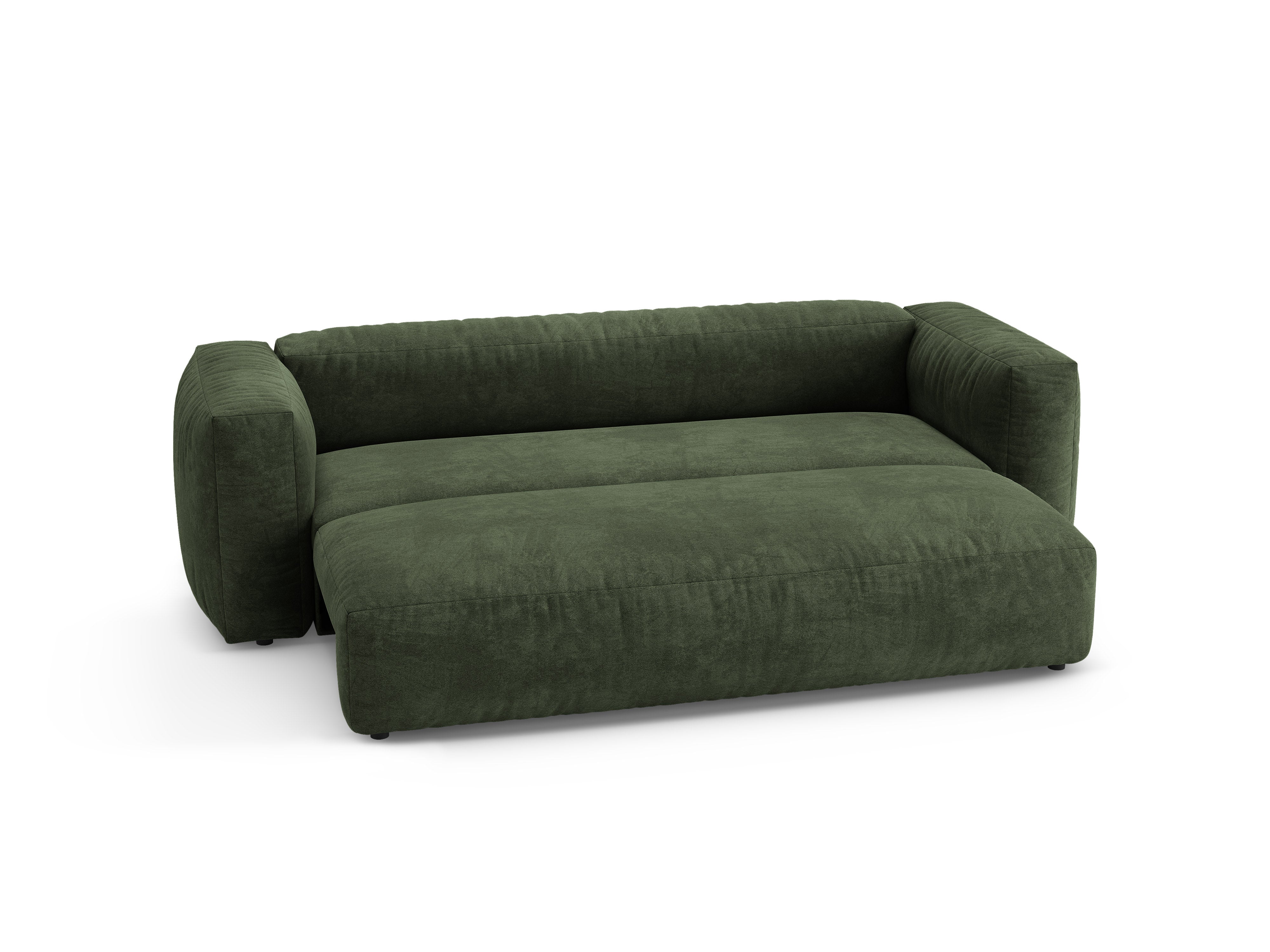 Sofa z jemného zamatového materiálu pre 3 osoby s funkciou spania MARTINA zelená
