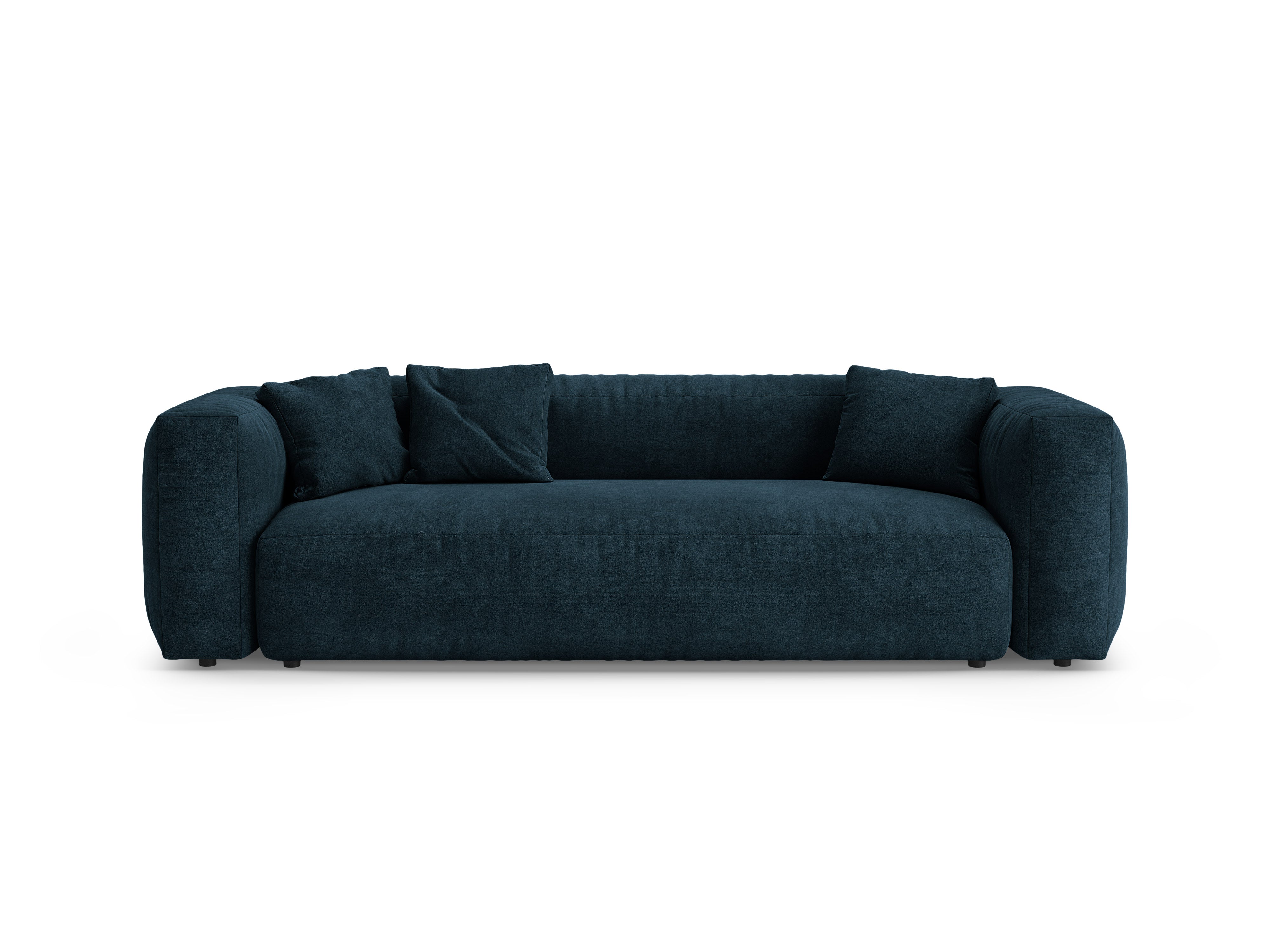 Sofa z jemného zamatového materiálu pre 3 osoby s funkciou spania MARTINA v hlbokej petrolovej farbe
