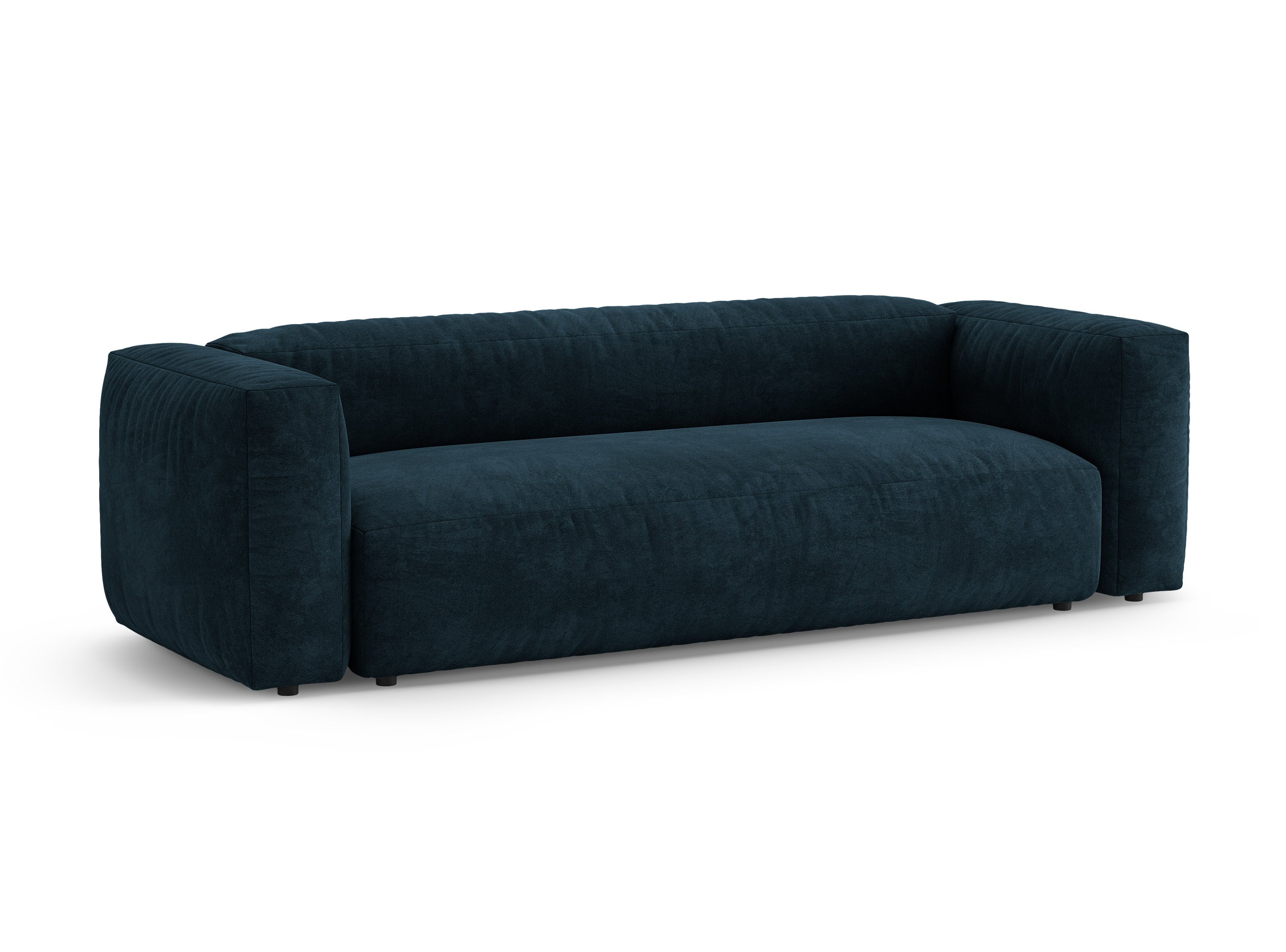 Sofa z jemného zamatového materiálu pre 3 osoby s funkciou spania MARTINA v hlbokej petrolovej farbe