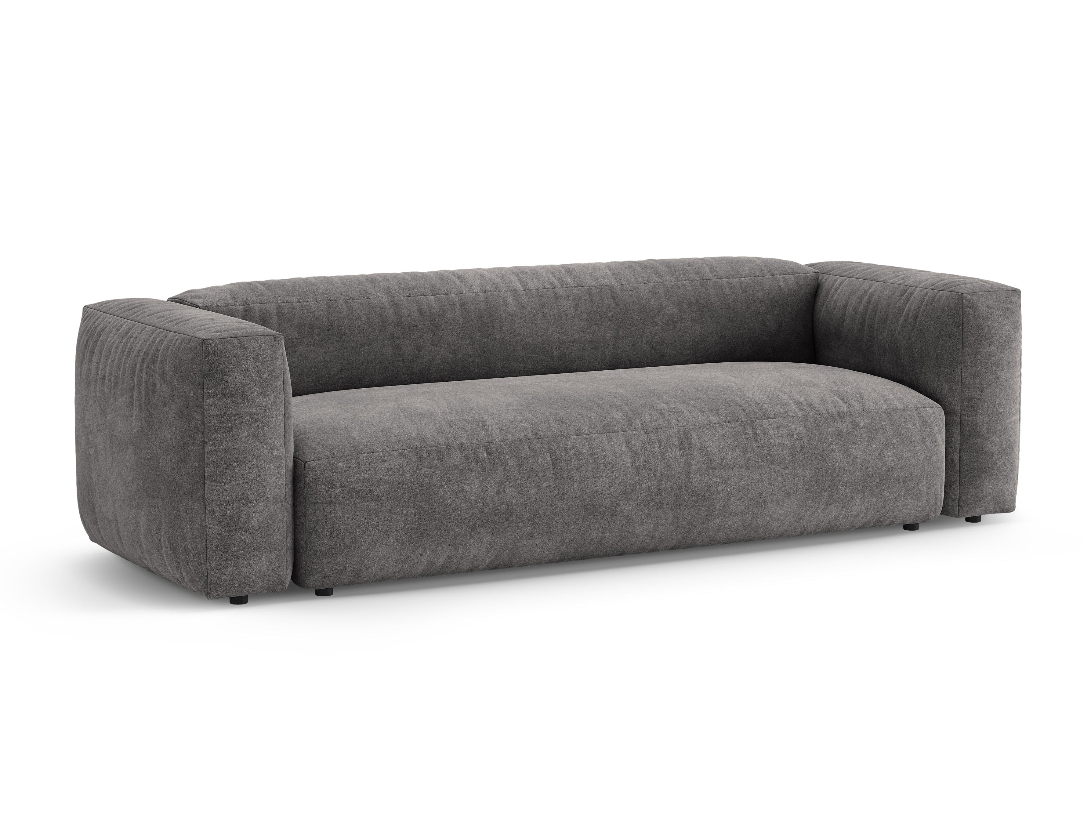 Sofa z jemného zamatového materiálu pre 3 osoby s funkciou spania MARTINA šedá