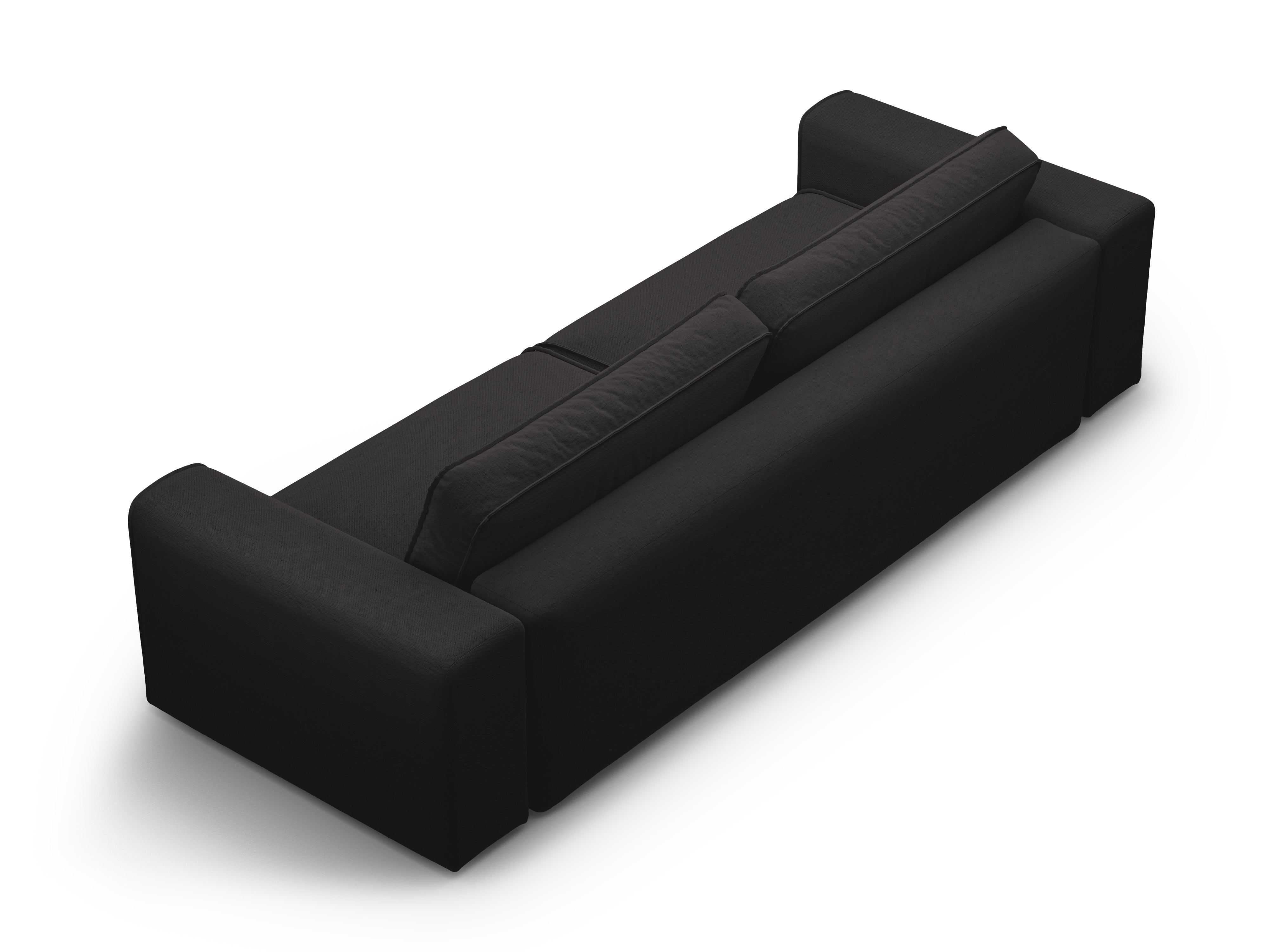 3-seater sofa with sleeping function VICTOR black chenille