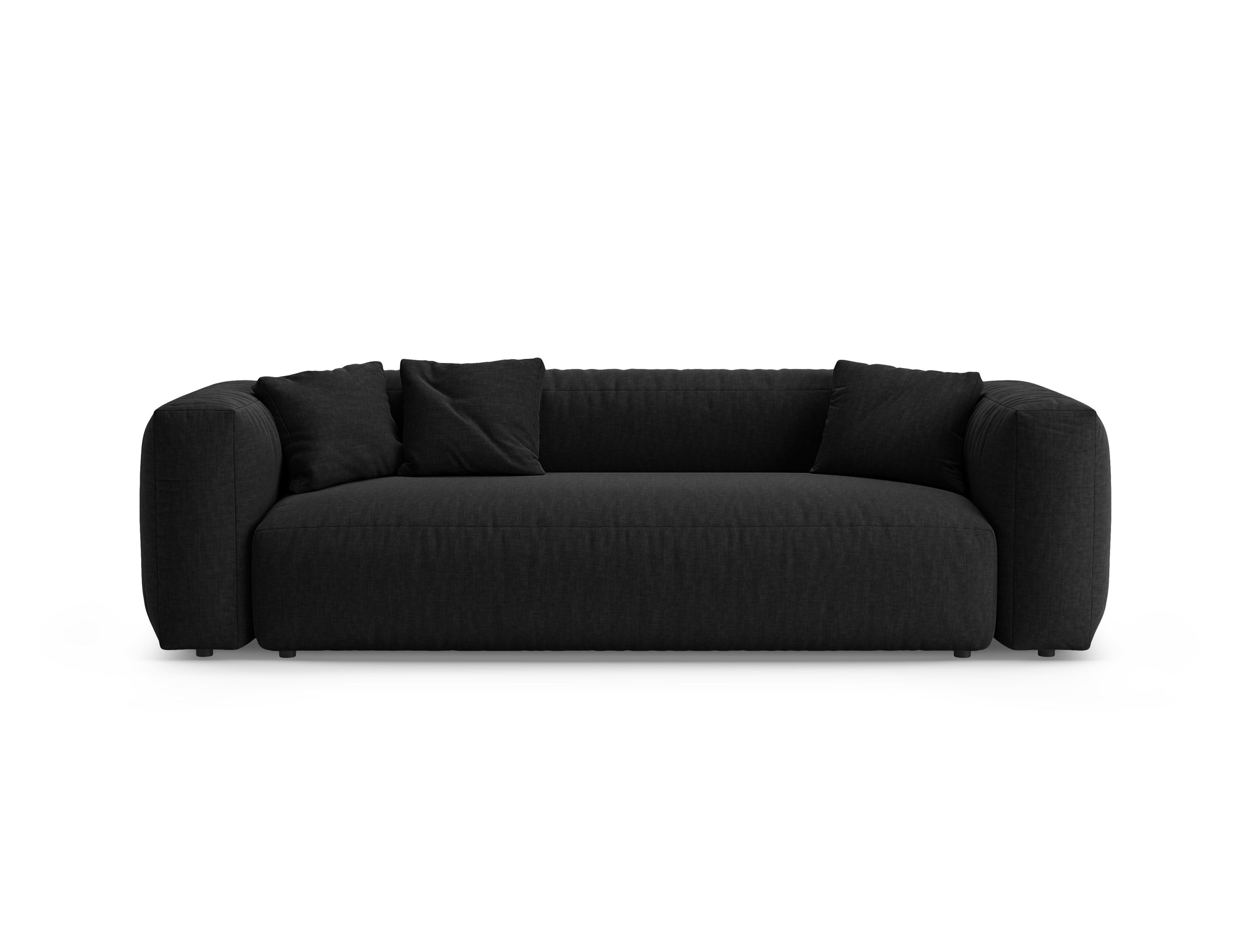 3-Seater Sofa with Sleeping Function MARTINA Black