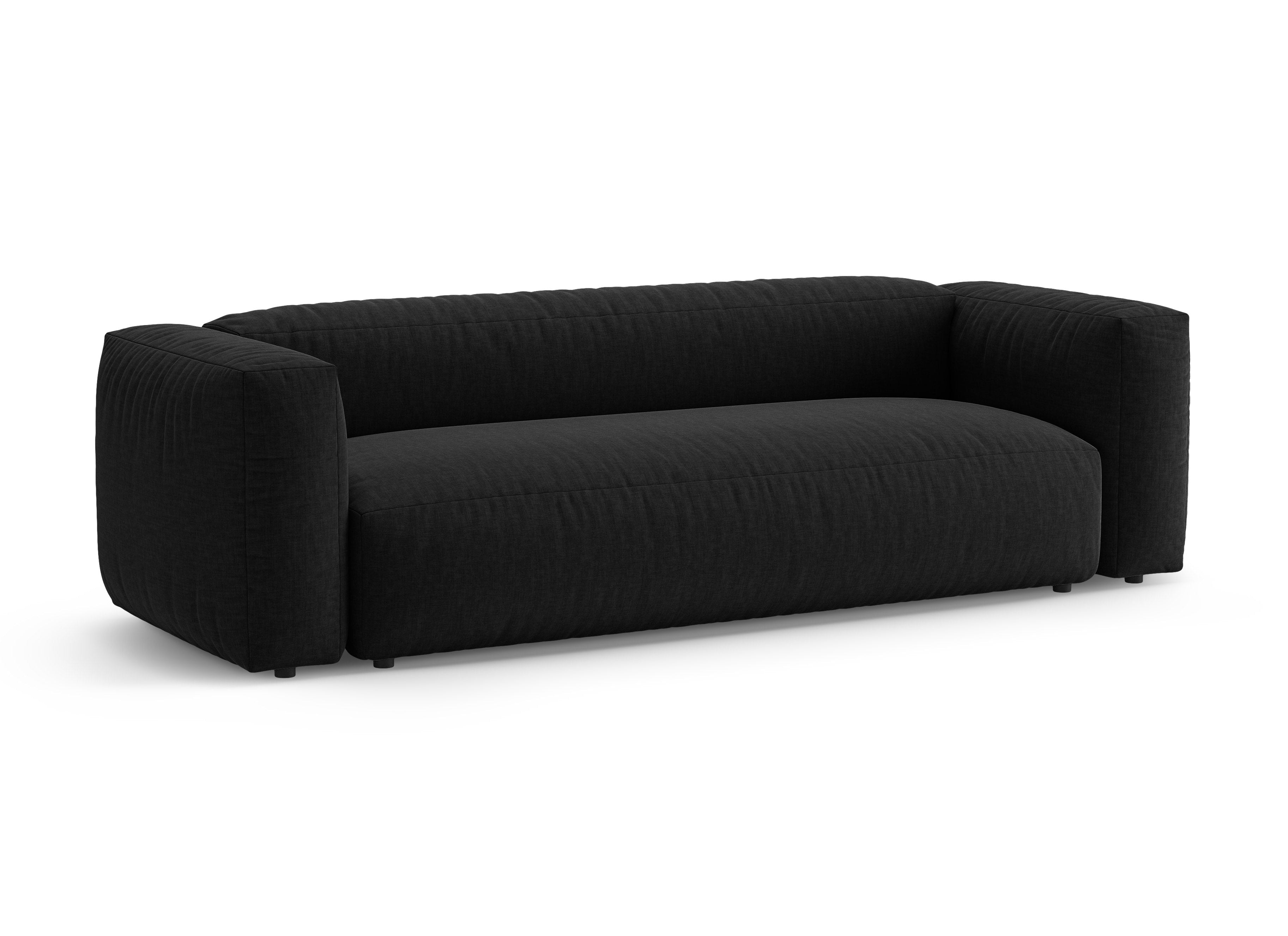 3-Seater Sofa with Sleeping Function MARTINA Black