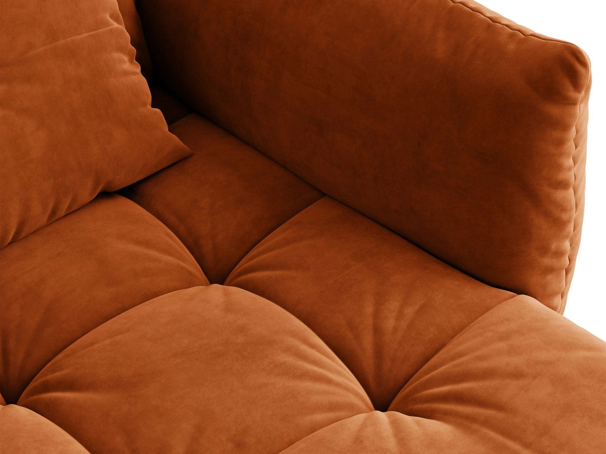 Sofa aksamitna 3-osobowa z funkcją spania BLOOM terracotta – ujęcie 8