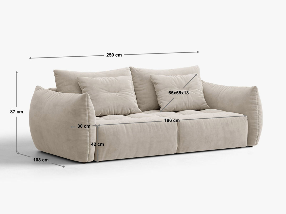 Sofa 3-osobowa z funkcją spania BLOOM granatowy – ujęcie 11