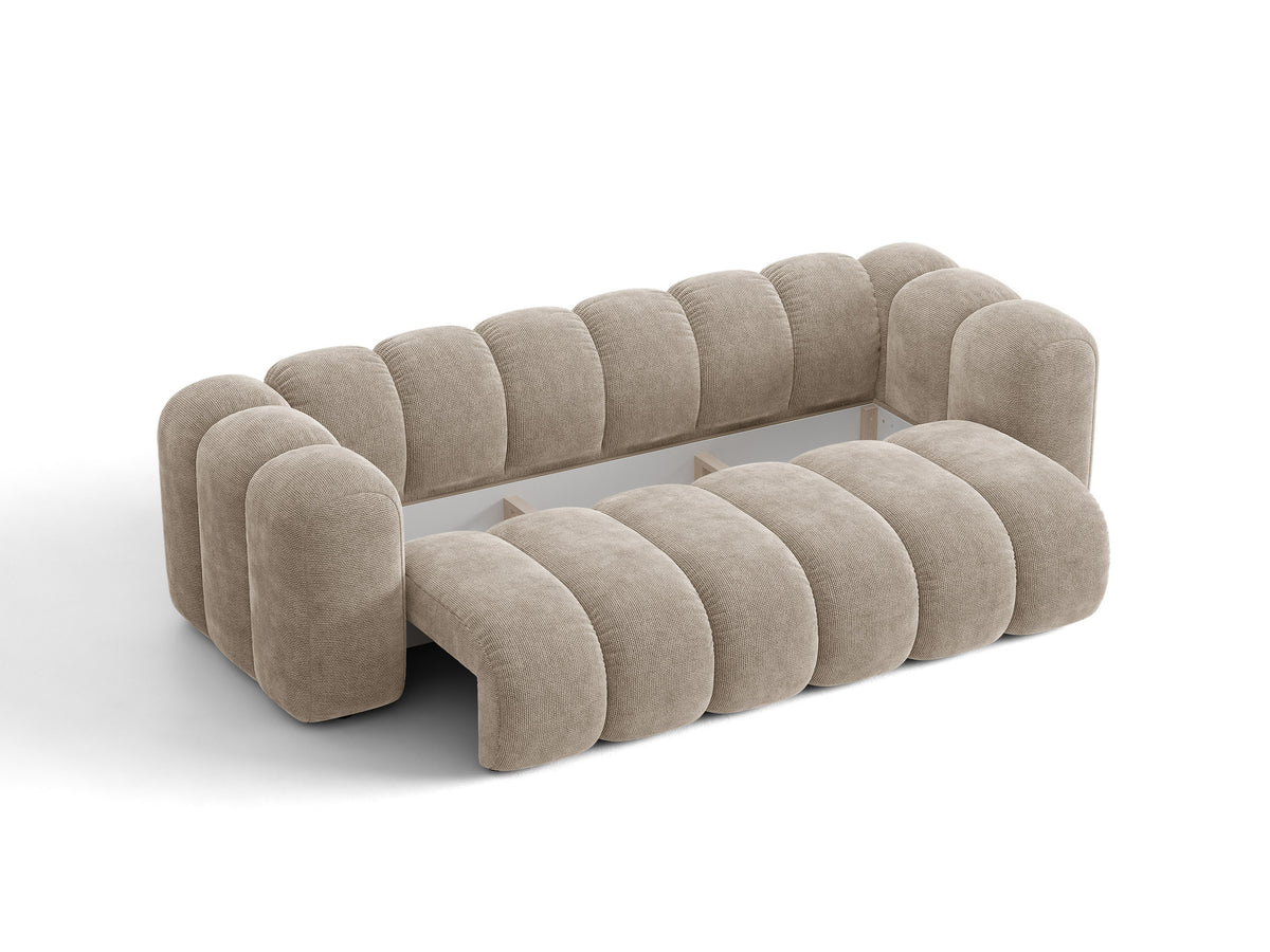 Sofa 3-osobowa z funkcją spania LUPINE beżowy szenil – ujęcie 4