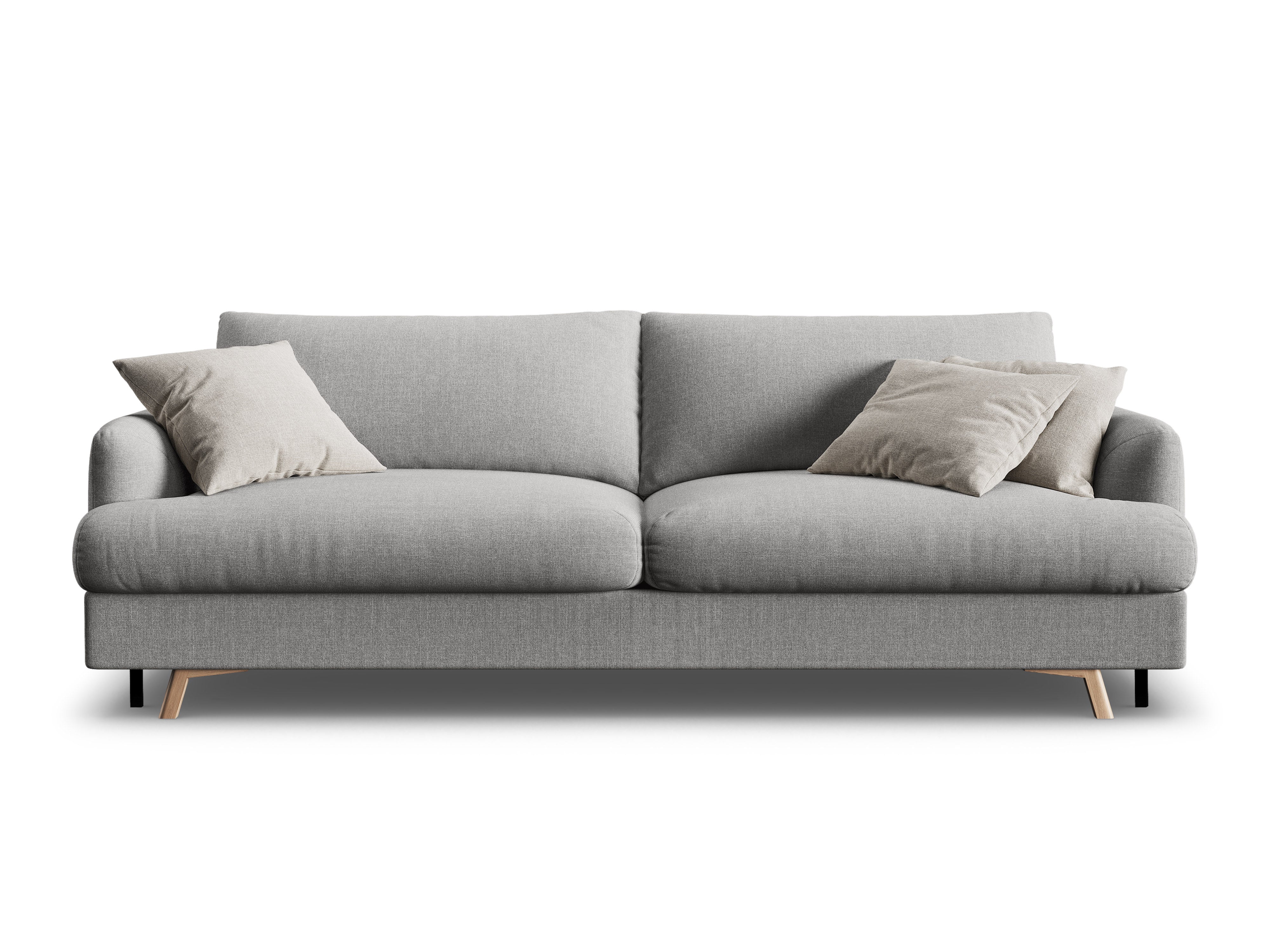 3-Seater Sofa with Sleeping Function NAOMI Gray Mélange