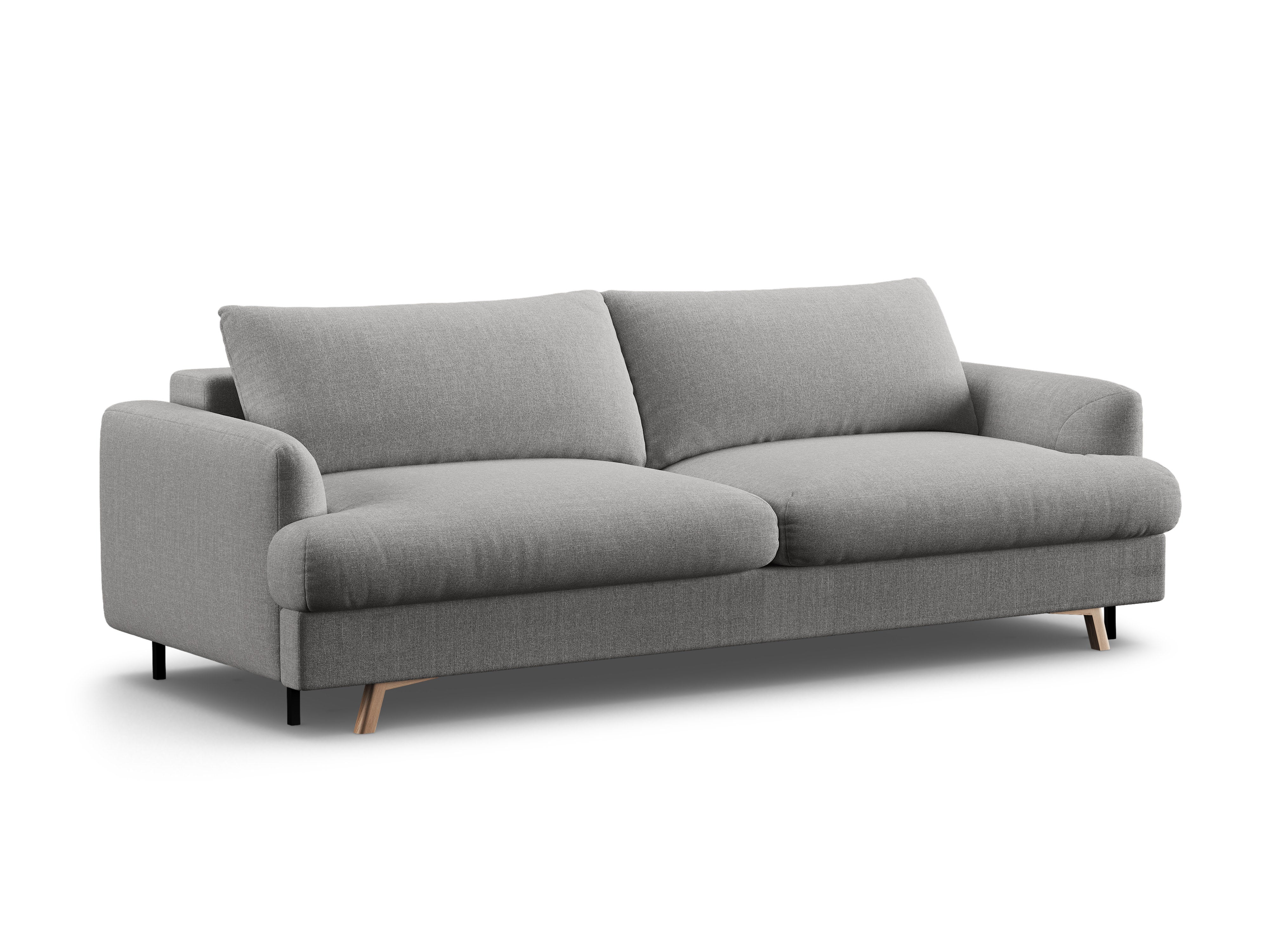 3-Seater Sofa with Sleeping Function NAOMI Gray Mélange