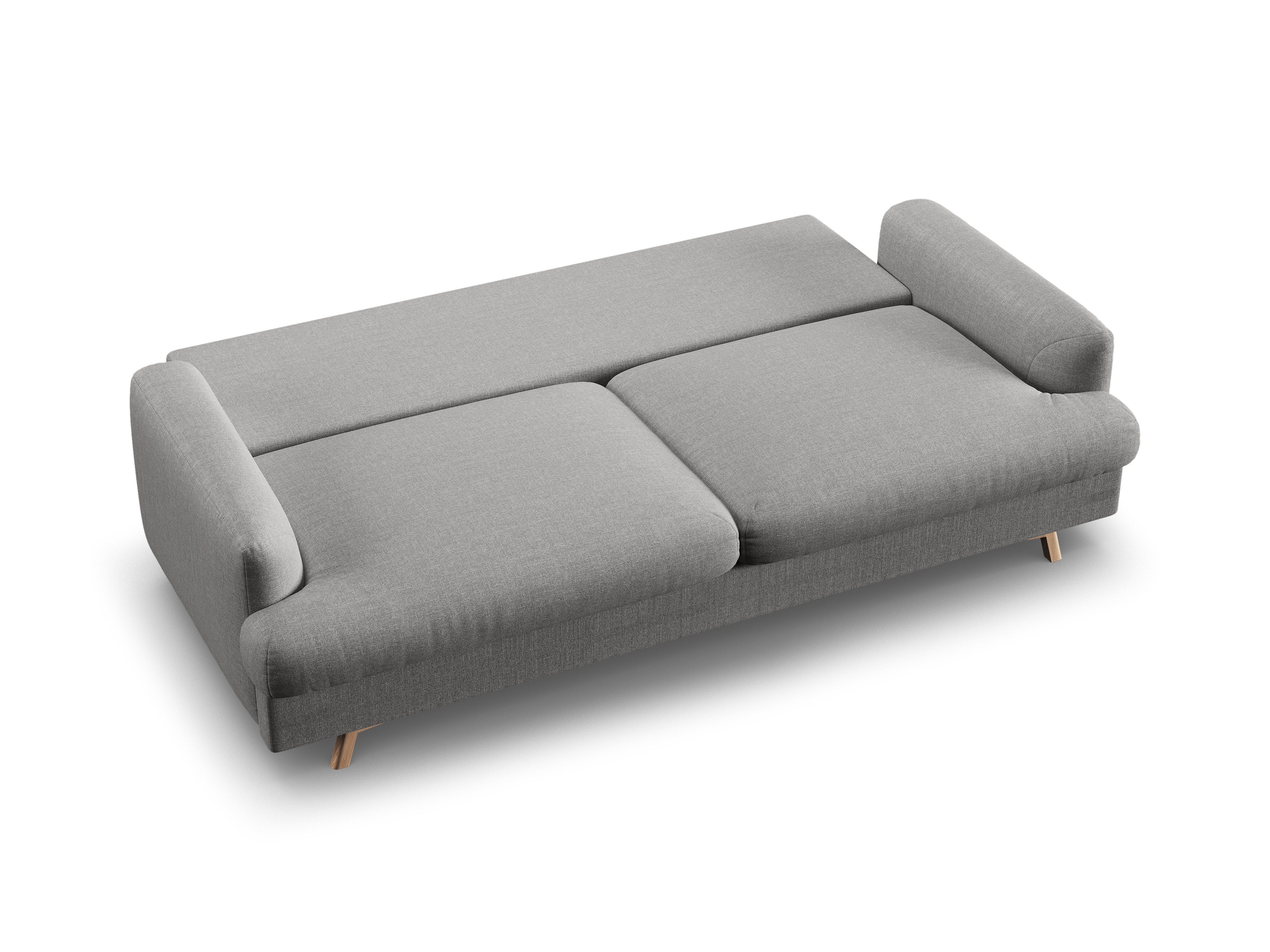 3-Seater Sofa with Sleeping Function NAOMI Gray Mélange