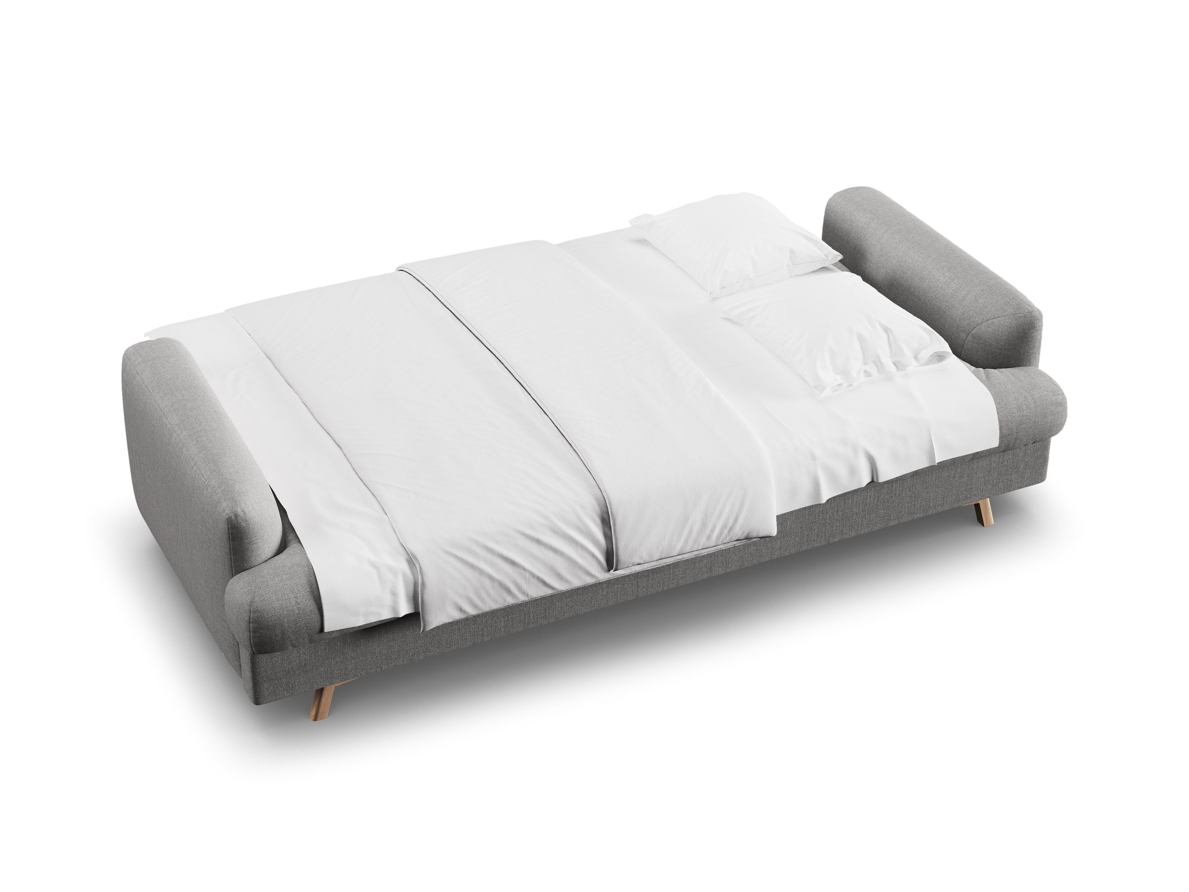 3-Seater Sofa with Sleeping Function NAOMI Gray Mélange