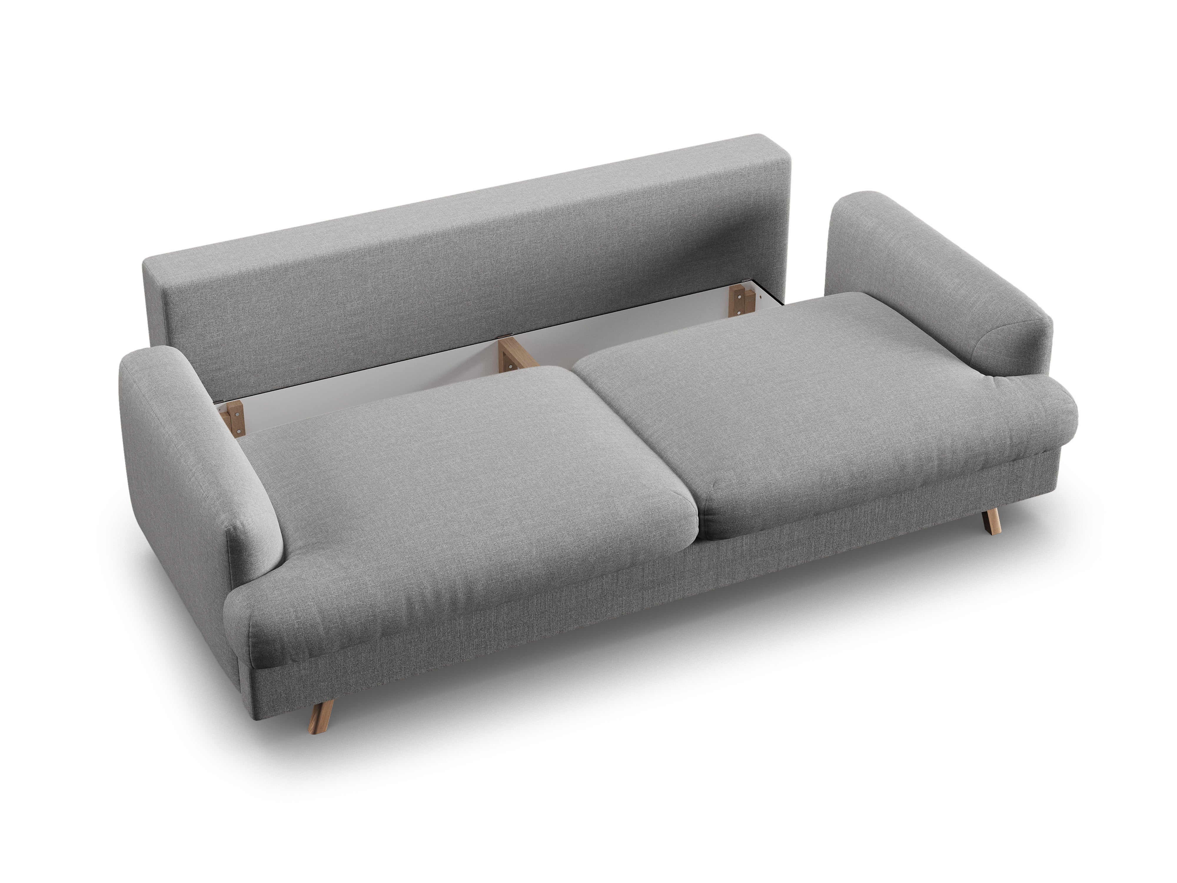 3-Seater Sofa with Sleeping Function NAOMI Gray Mélange
