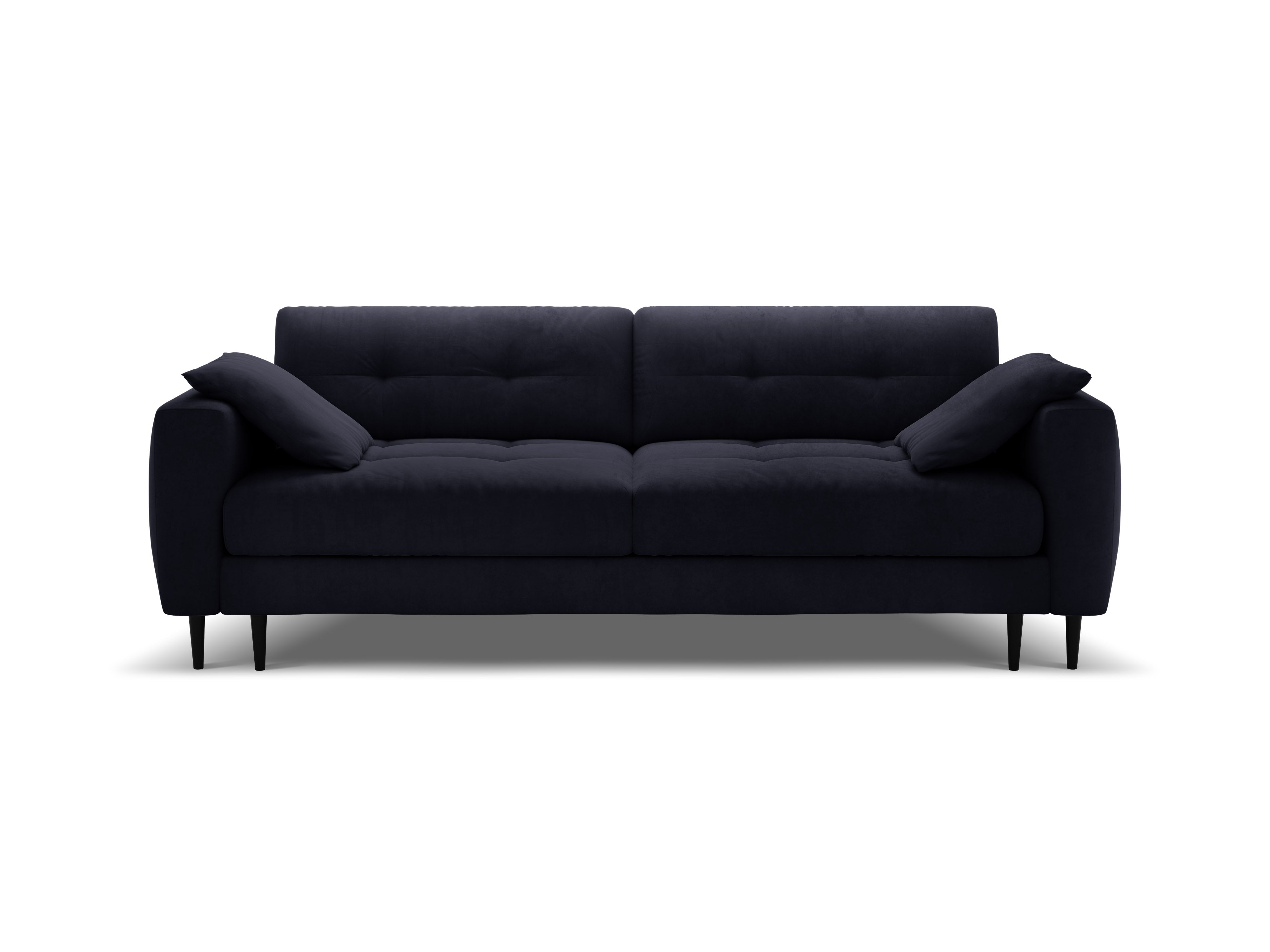 Sofa z jemného zamatového materiálu pre 3 osoby s funkciou spania BEMY kráľovsky modrá