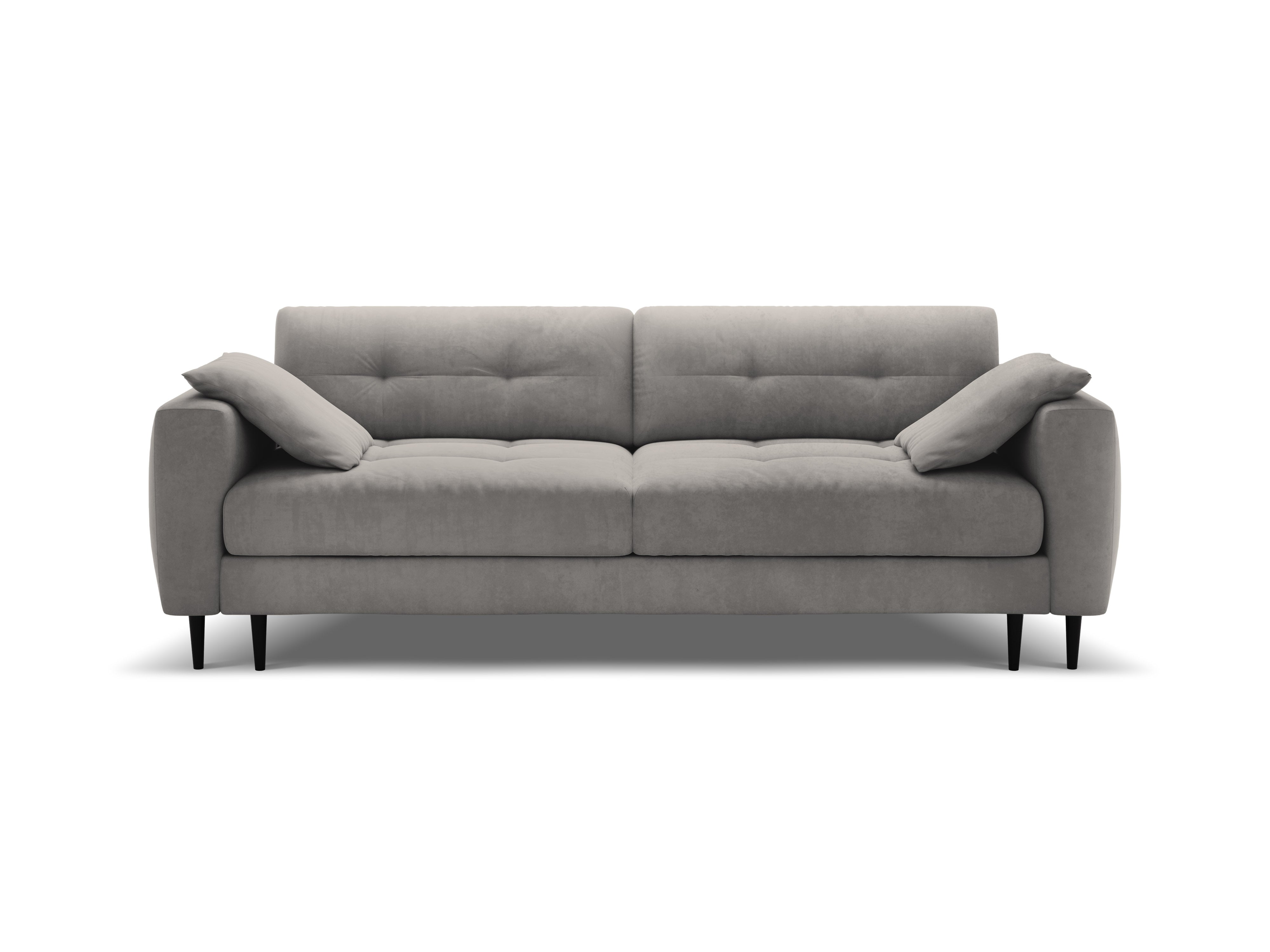 Gray 3-Seater Velvet Sofa with Sleeping Function BEMY