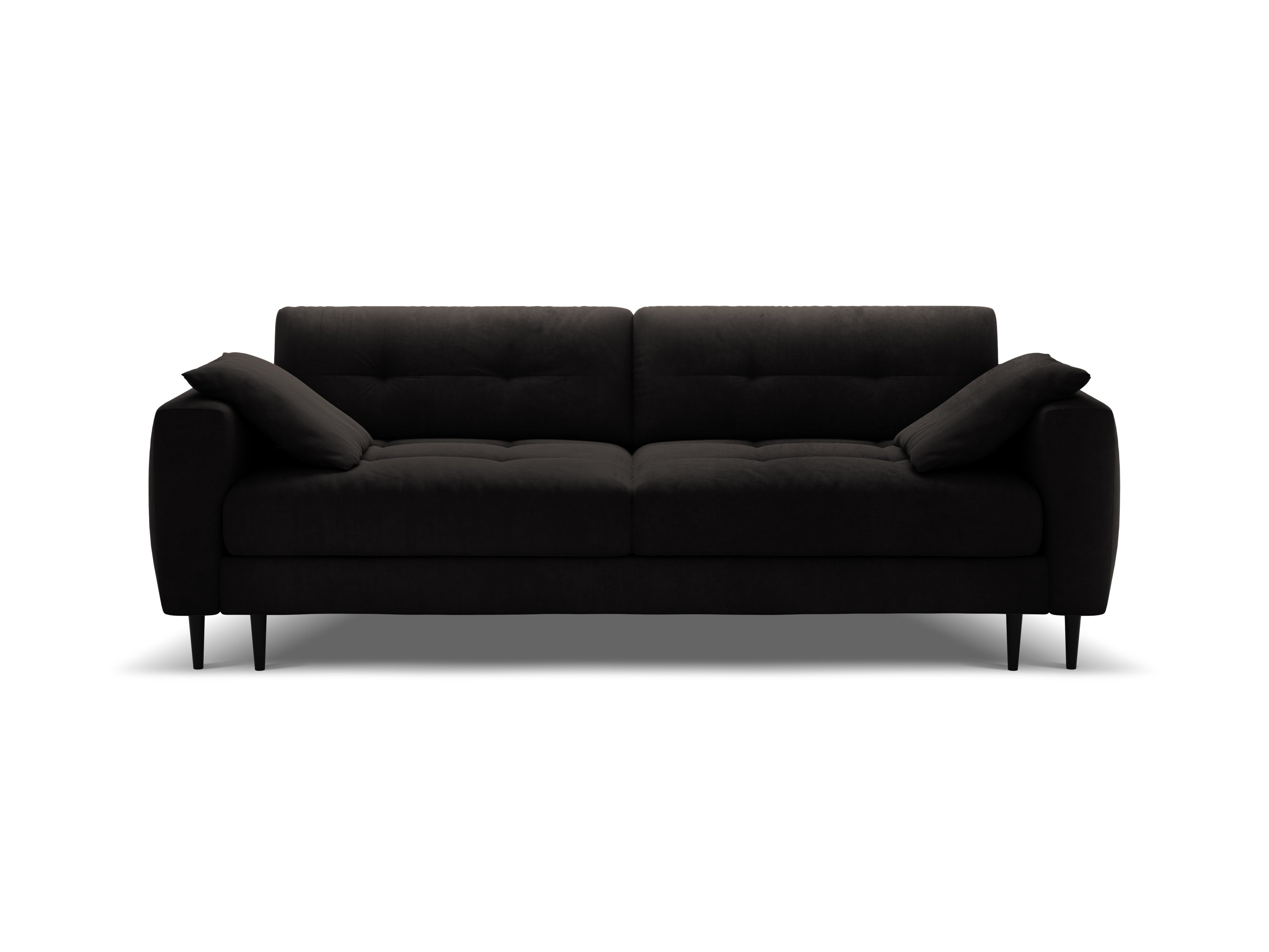 Sofa z jemného zamatového materiálu pre 3 osoby s funkciou spania BEMY čierna