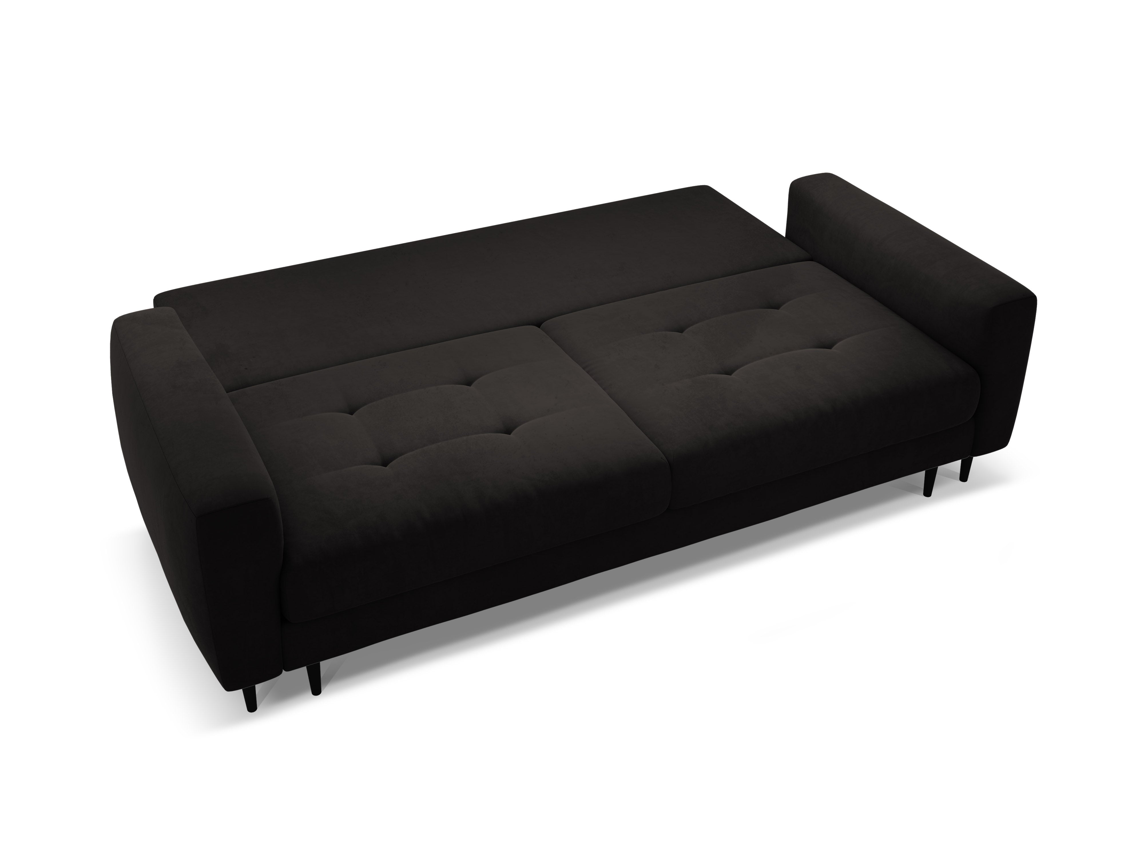 Sofa z jemného zamatového materiálu pre 3 osoby s funkciou spania BEMY čierna