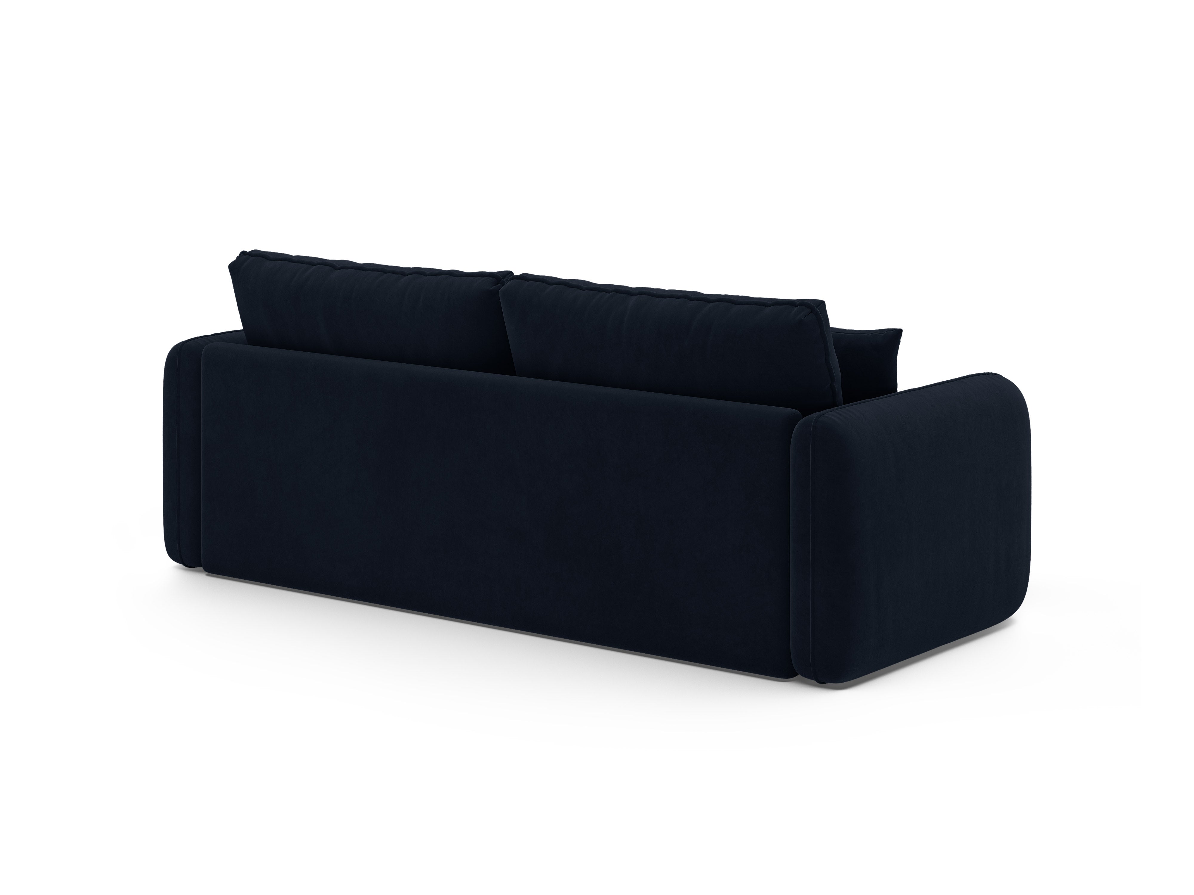 Sofa z aksamitom pre 3 osoby s funkciou spania DORMI kráľovská modrá