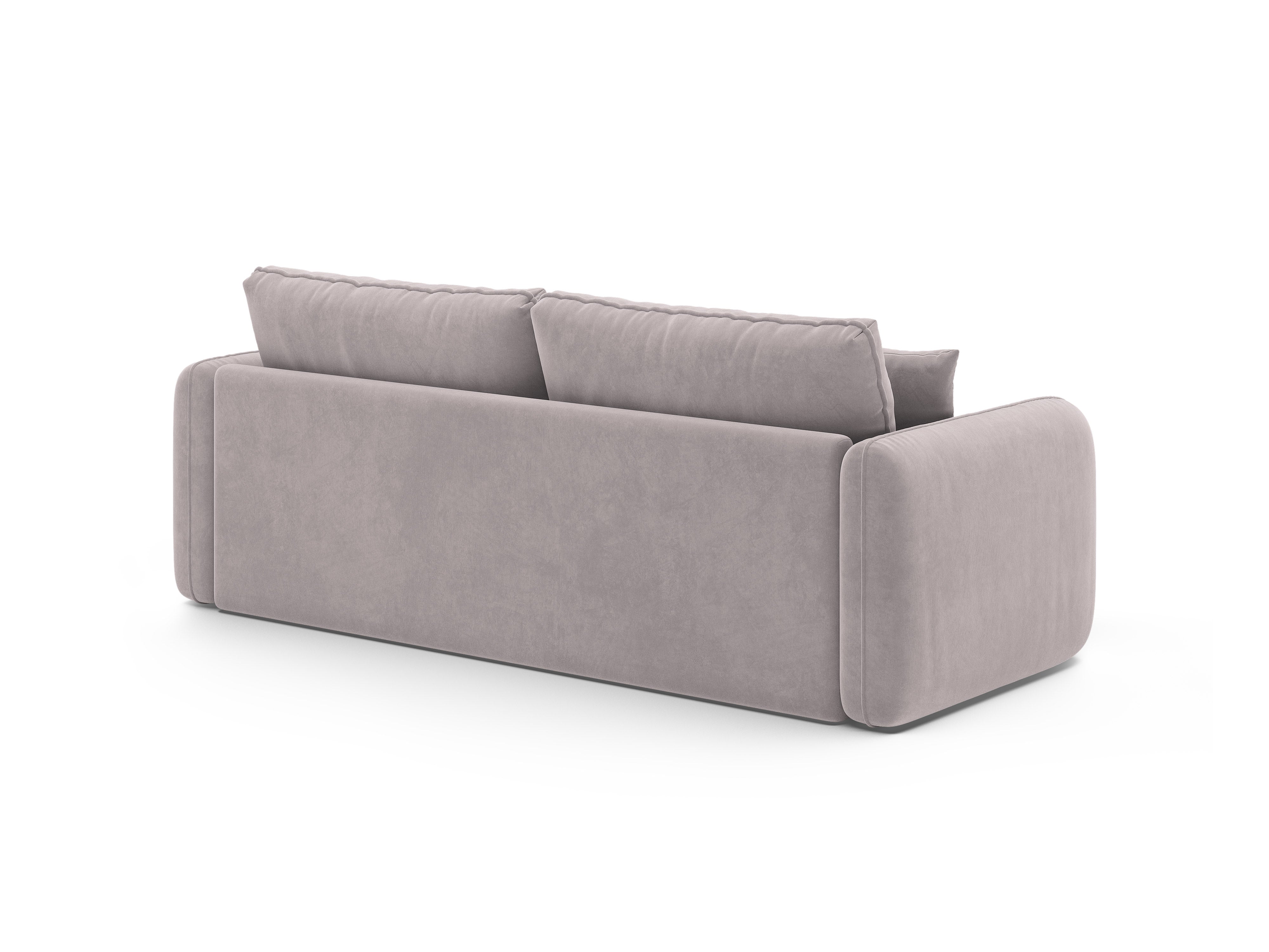 Sofa z jemného zamatového materiálu pre 3 osoby s funkciou spania DORMI svetlo šedá