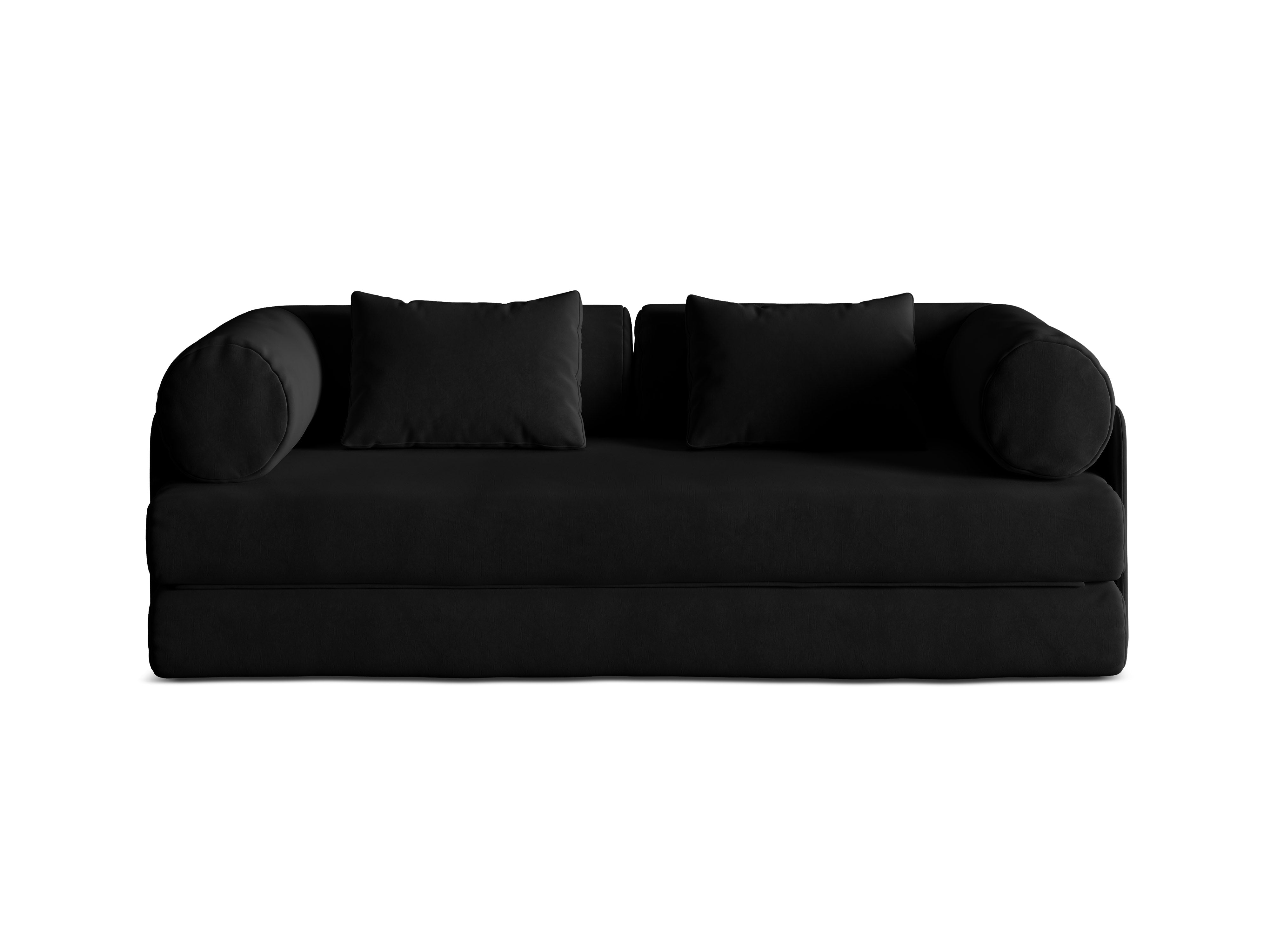 Sofa z jemného sametu pre 3 osoby s funkciou spania DREAMY čierna