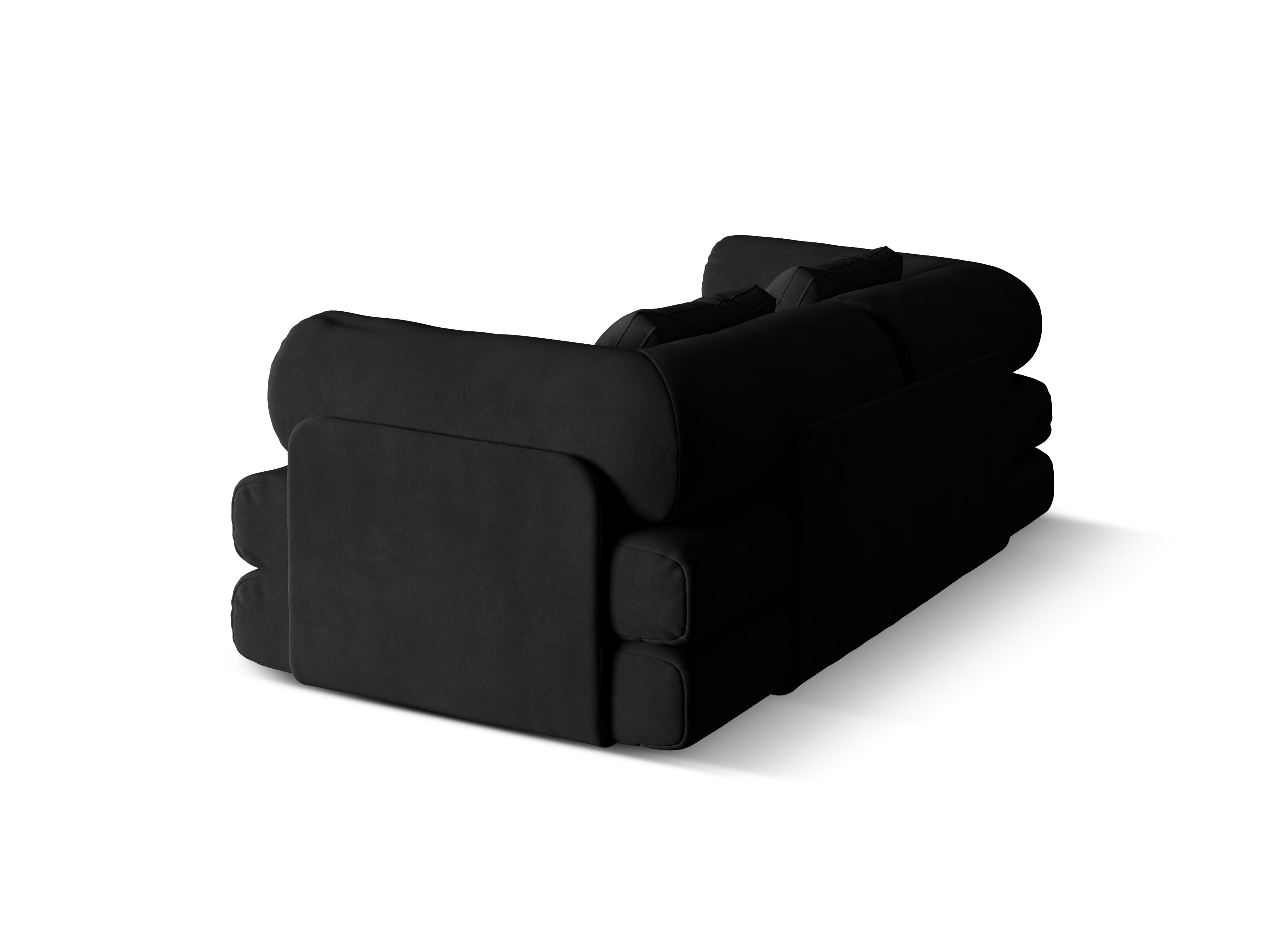 Sofa z jemného sametu pre 3 osoby s funkciou spania DREAMY čierna