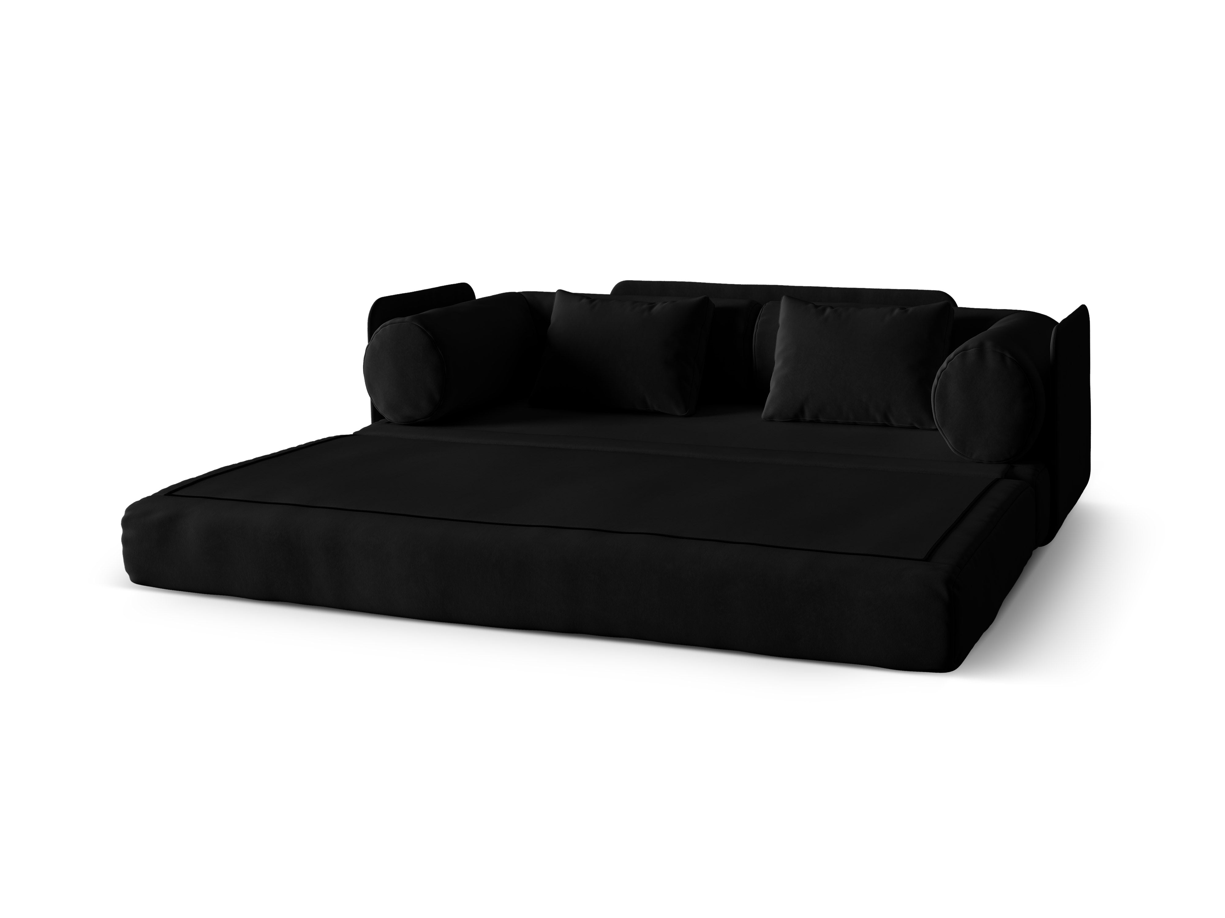Sofa z jemného sametu pre 3 osoby s funkciou spania DREAMY čierna