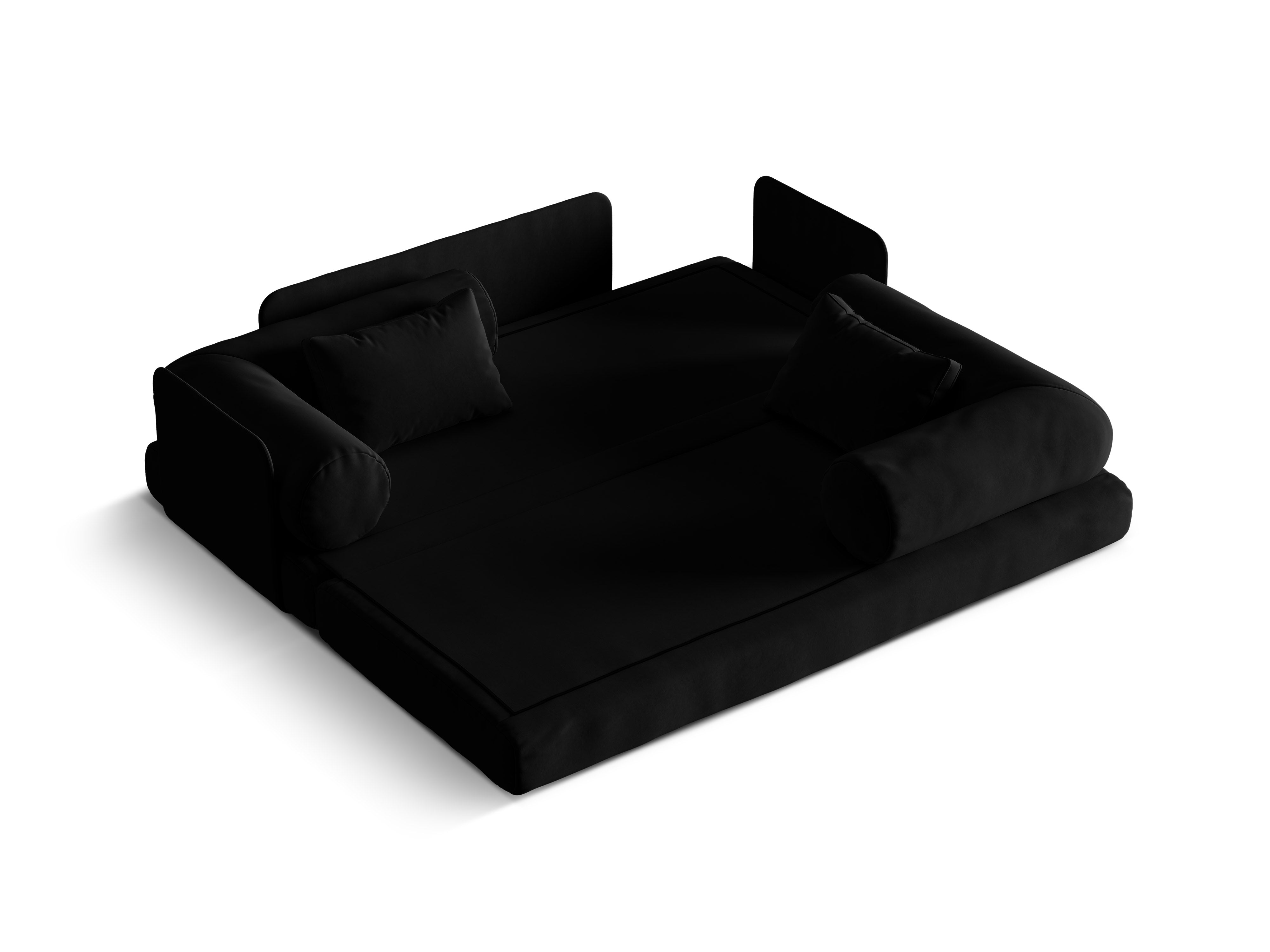 Sofa z jemného sametu pre 3 osoby s funkciou spania DREAMY čierna