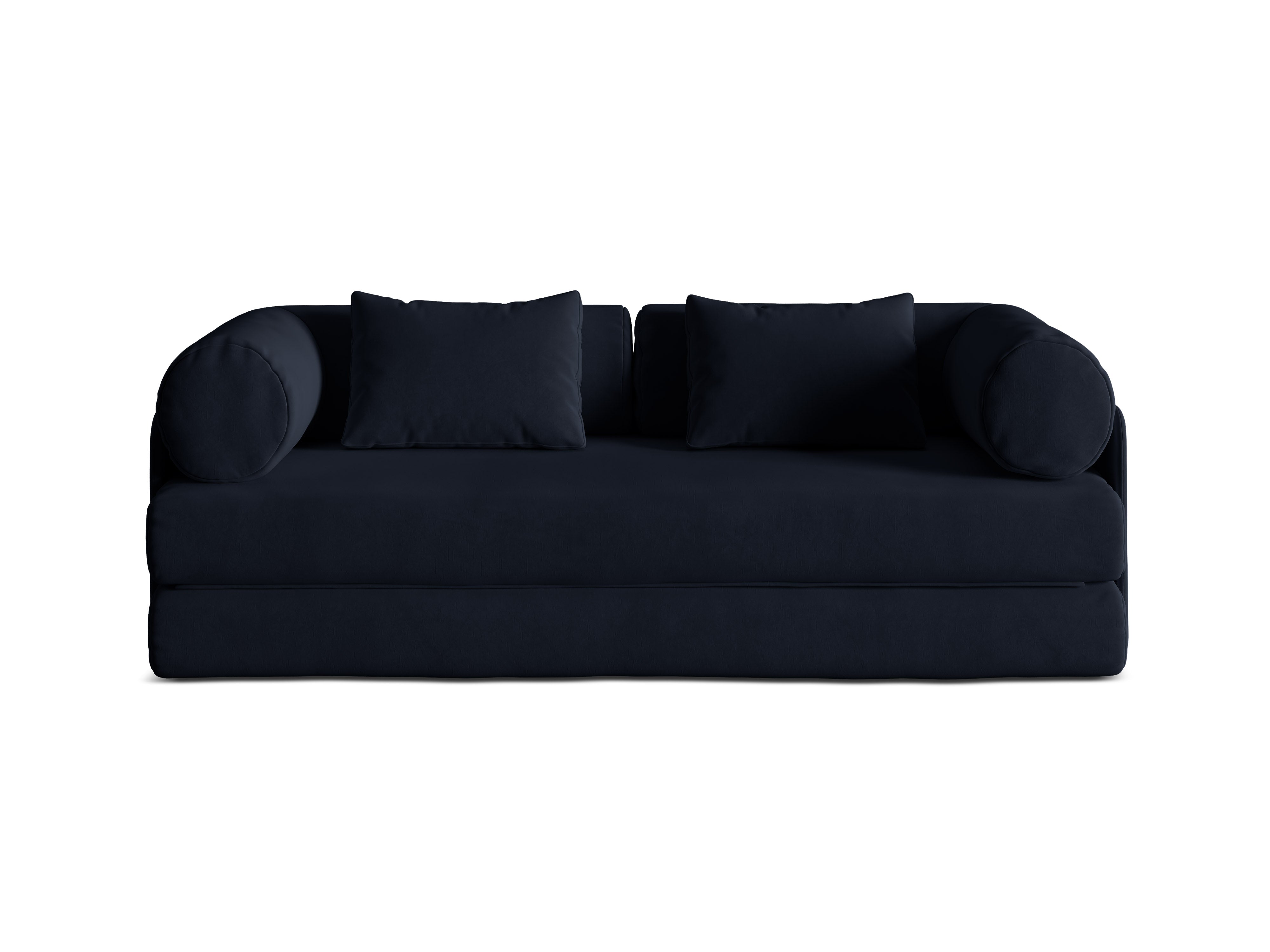Dreamy Royal Blue Velvet 3-Seater Sofa with Sleeping Function