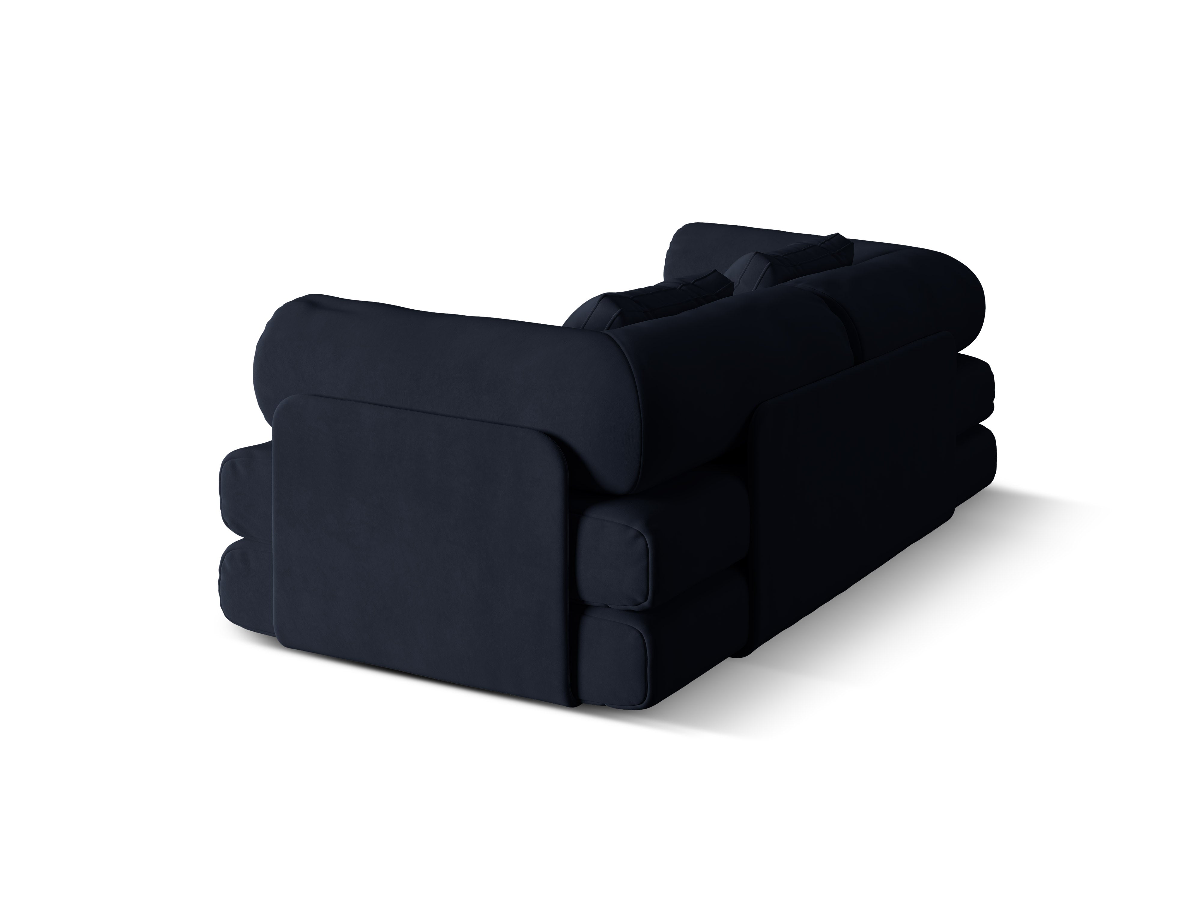 Dreamy Royal Blue Velvet 3-Seater Sofa with Sleeping Function