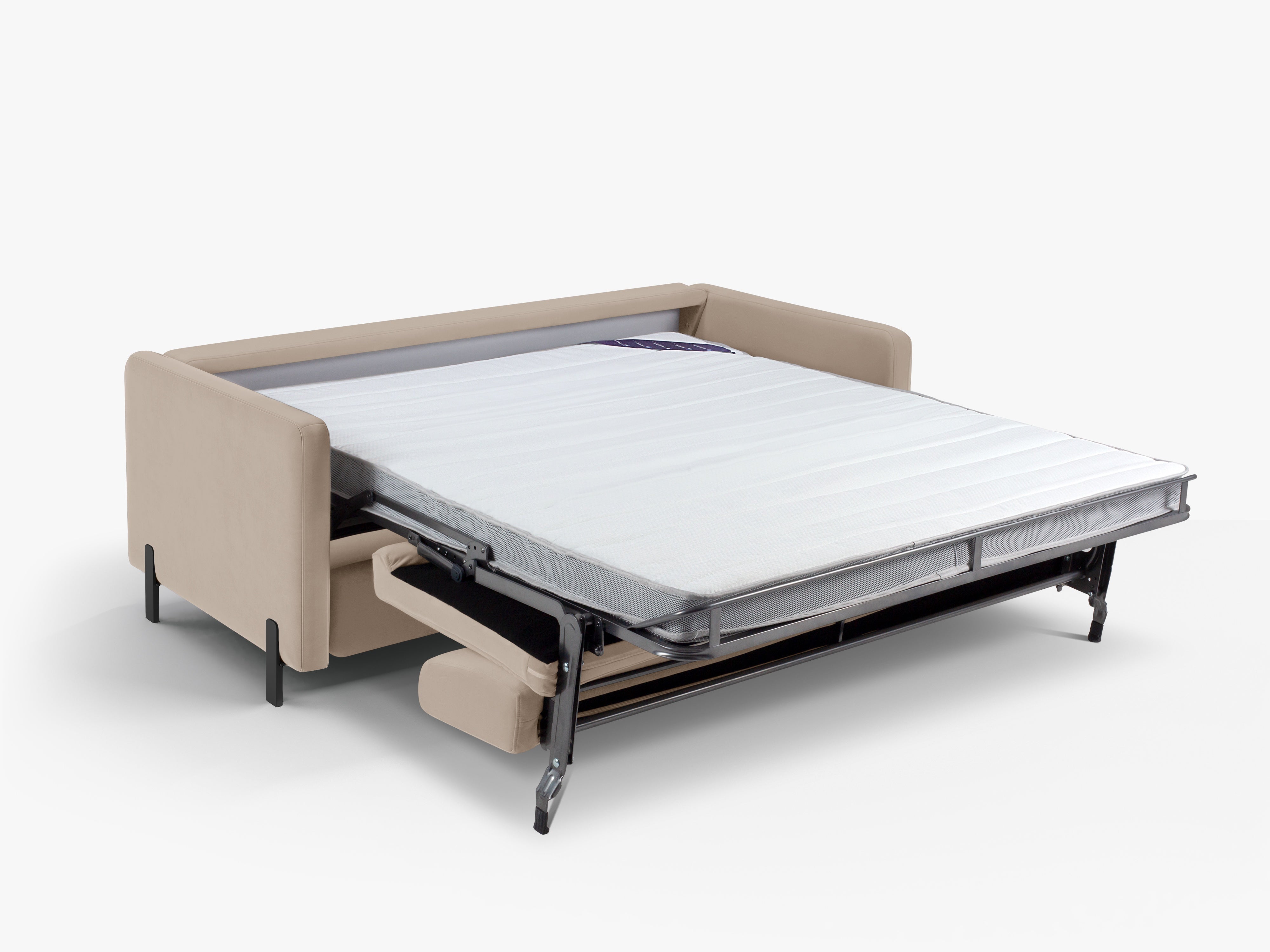 Velvet 3-seater sofa with sleeping function GLORIA beige