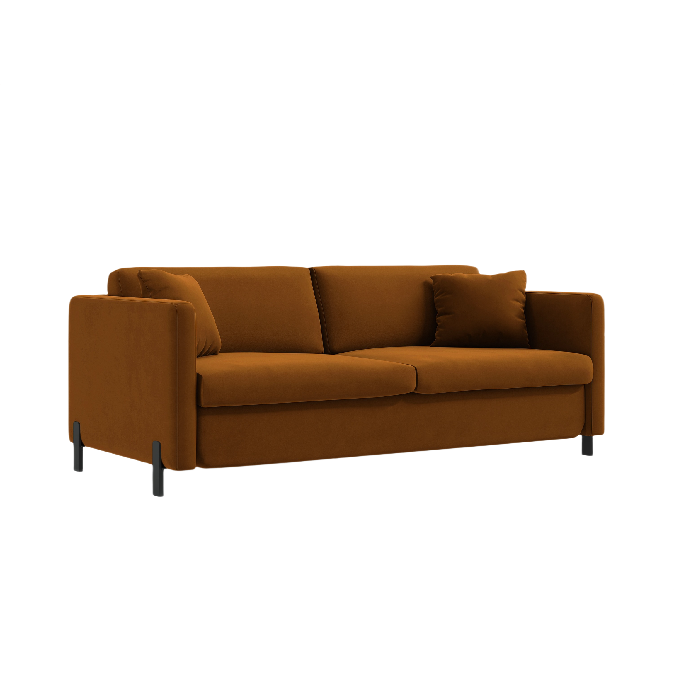 Velvet 3-Seater Sofa with Sleeping Function GLORIA Brown