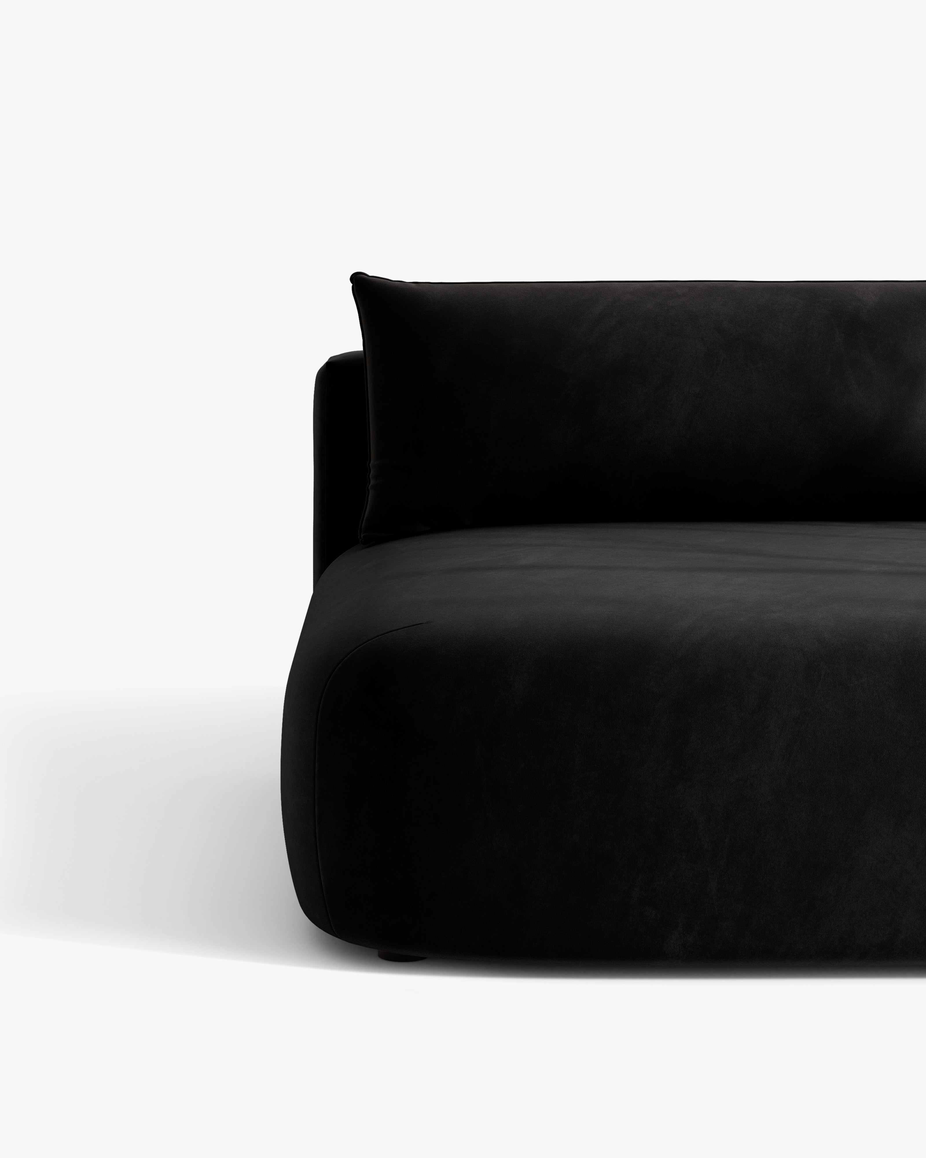 Sofa pre 3 osoby z aksamitom a funkciou spania HENA čierna