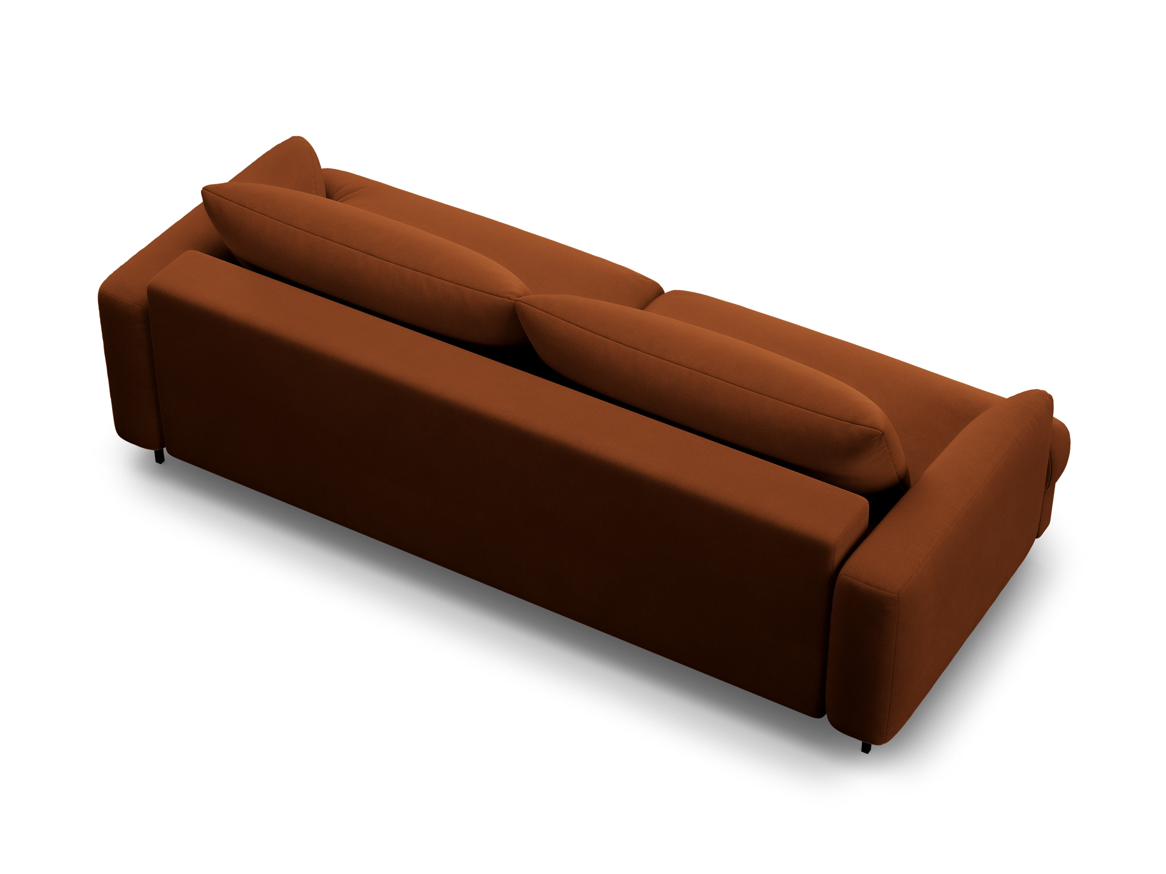 Velvet 3-Seater Sofa with Sleeping Function NAOMI Terracotta