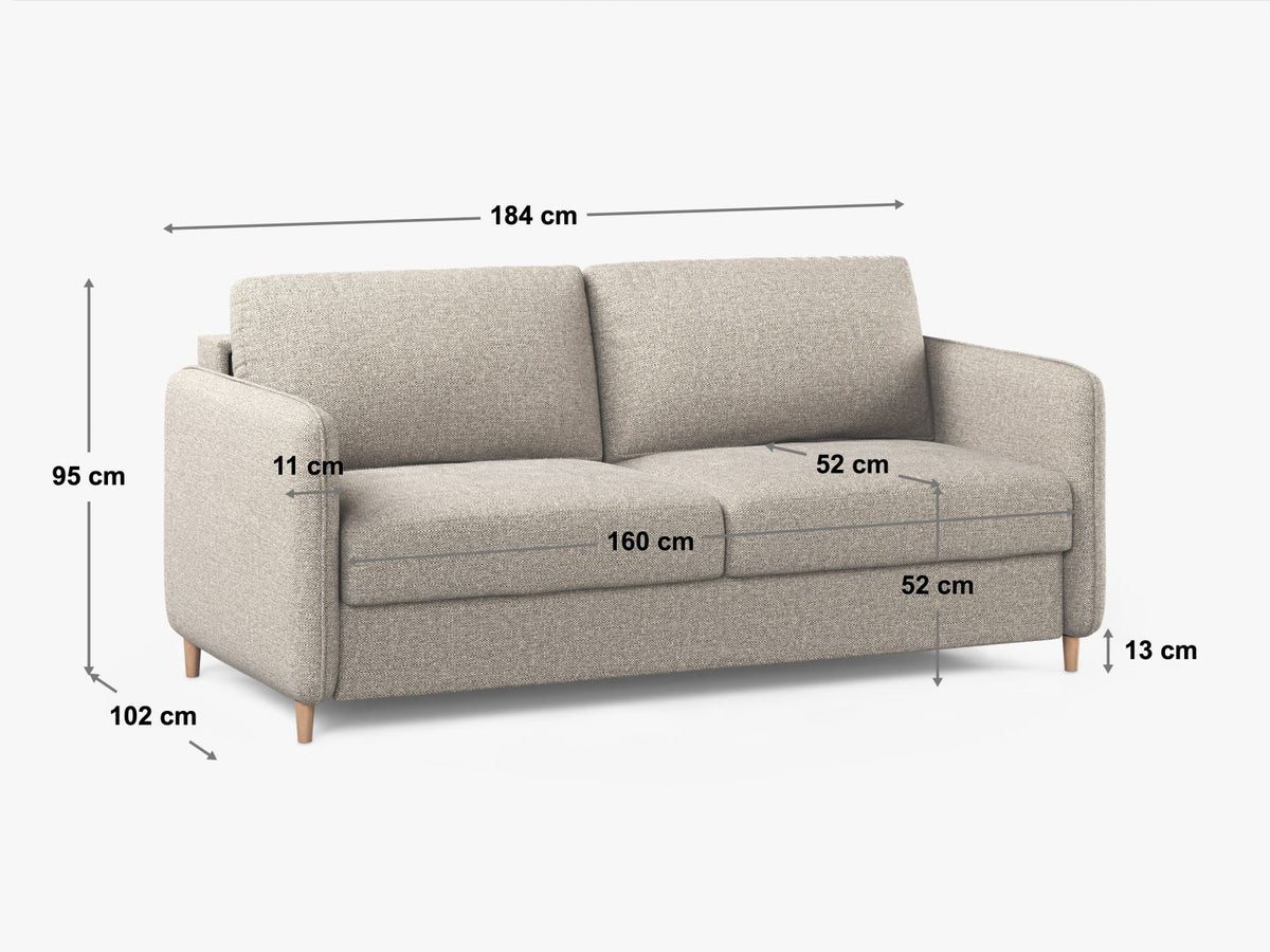 Sofa aksamitna 3-osobowa z funkcją spania SIMO ciemny szary – ujęcie 6