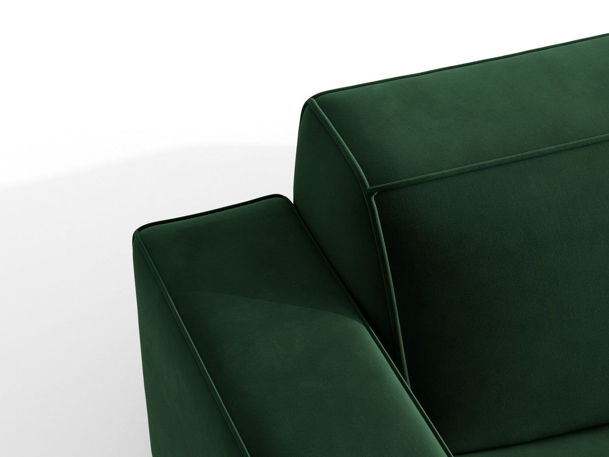 Sofa aksamitna 3-osobowa z funkcją spania JODIE butelkowy zielony – ujęcie 7