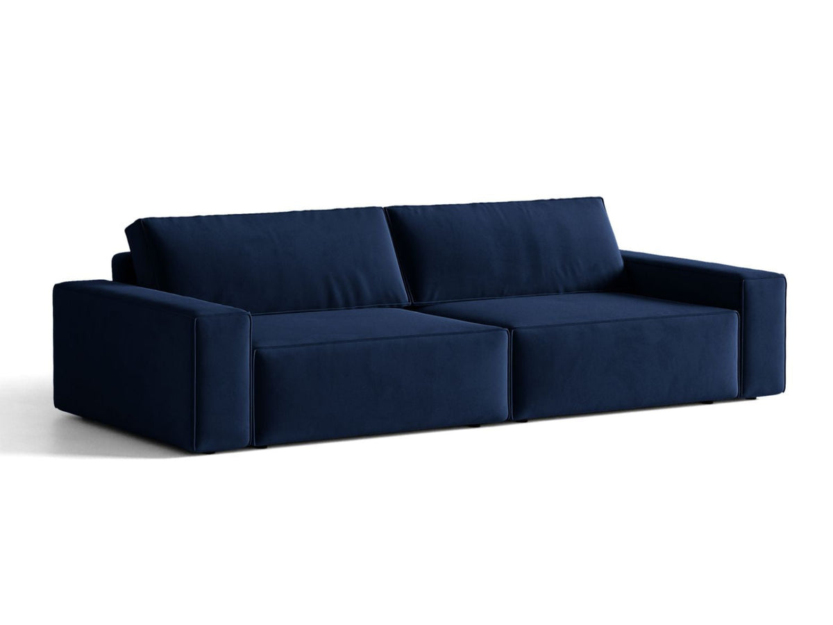 Sofa aksamitna 3-osobowa z funkcją spania JODIE królewski niebieski – ujęcie 3