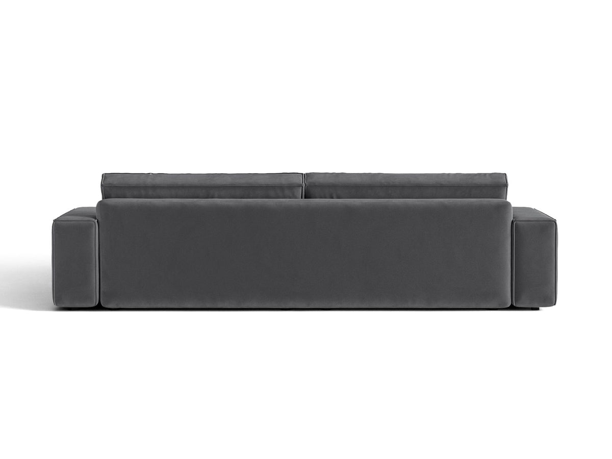 Sofa aksamitna 3-osobowa z funkcją spania JODIE szary – ujęcie 5