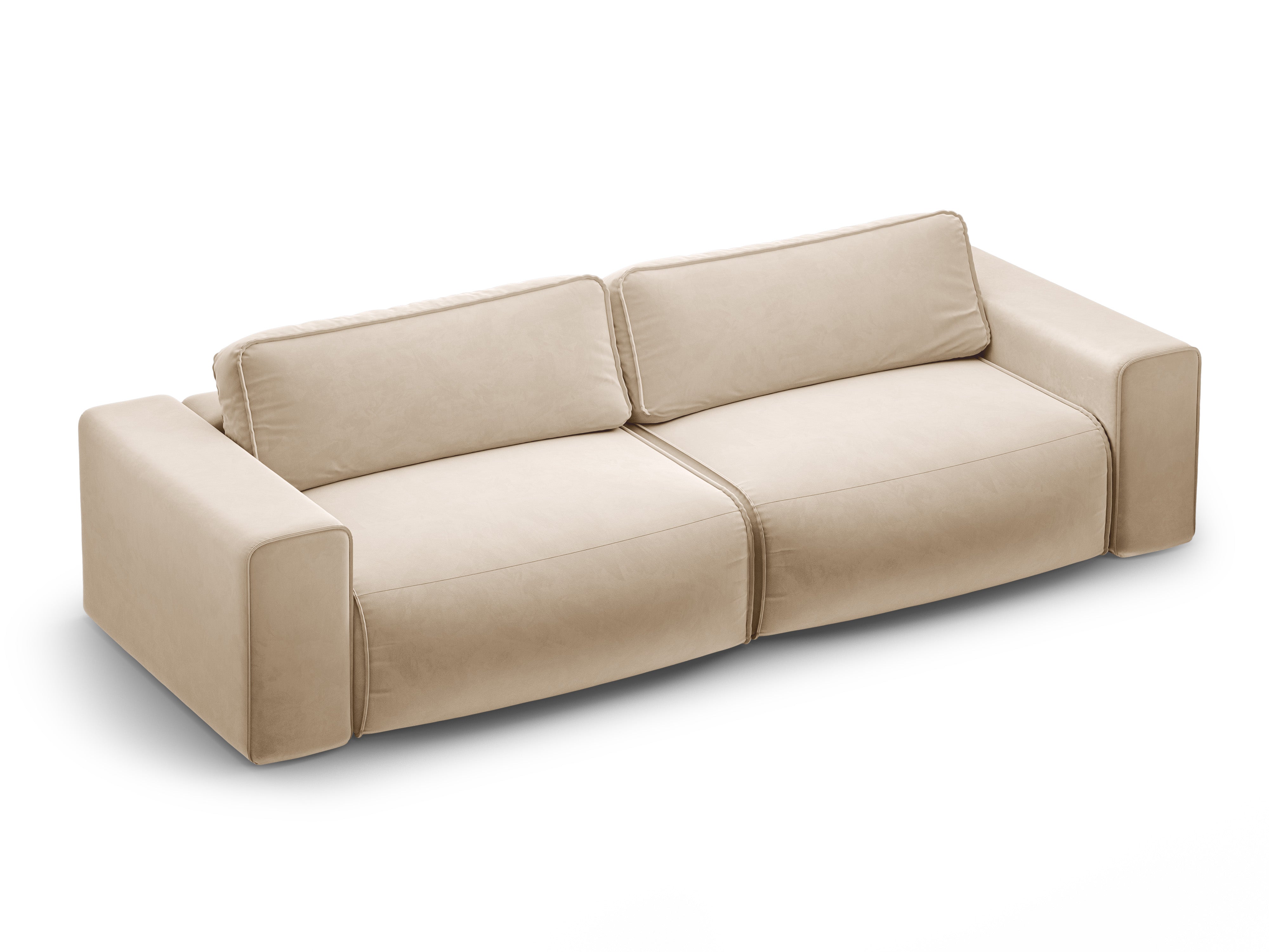 Sofa z jemného velúru pre 3 osoby s funkciou spania VICTOR béžová