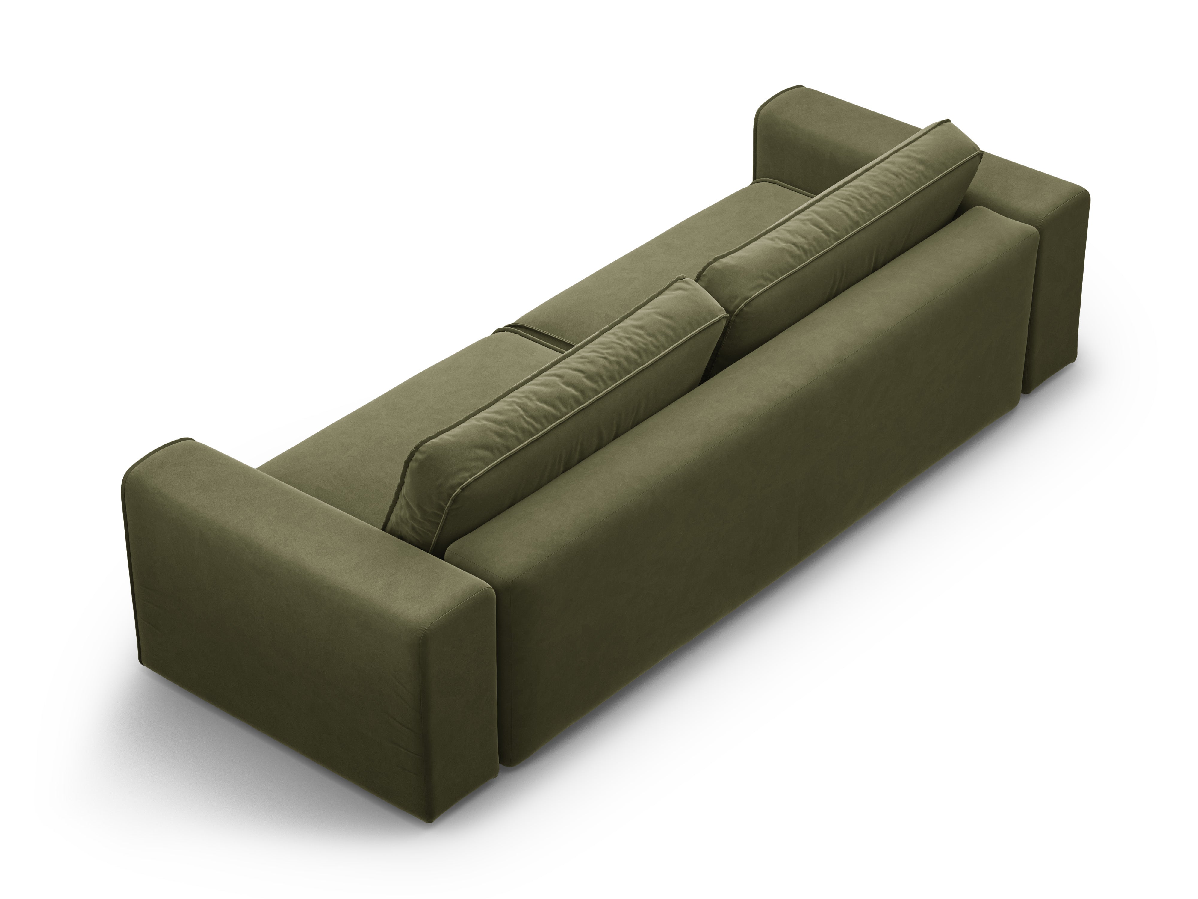 Sofa z jemného velúru pre 3 osoby s funkciou spania VICTOR zelená