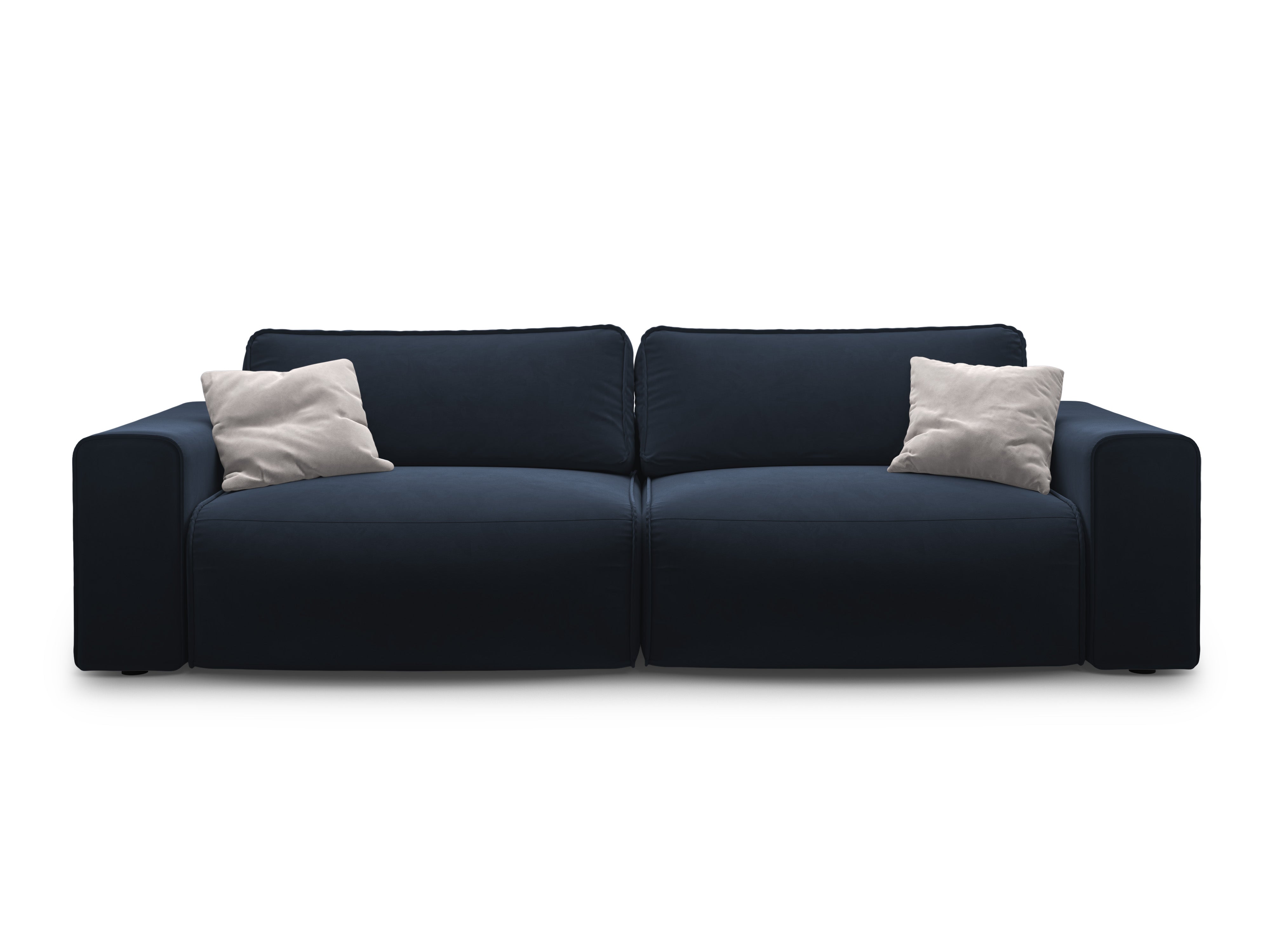 Sofa z jemného velúru pre 3 osoby s funkciou spania VICTOR granátová