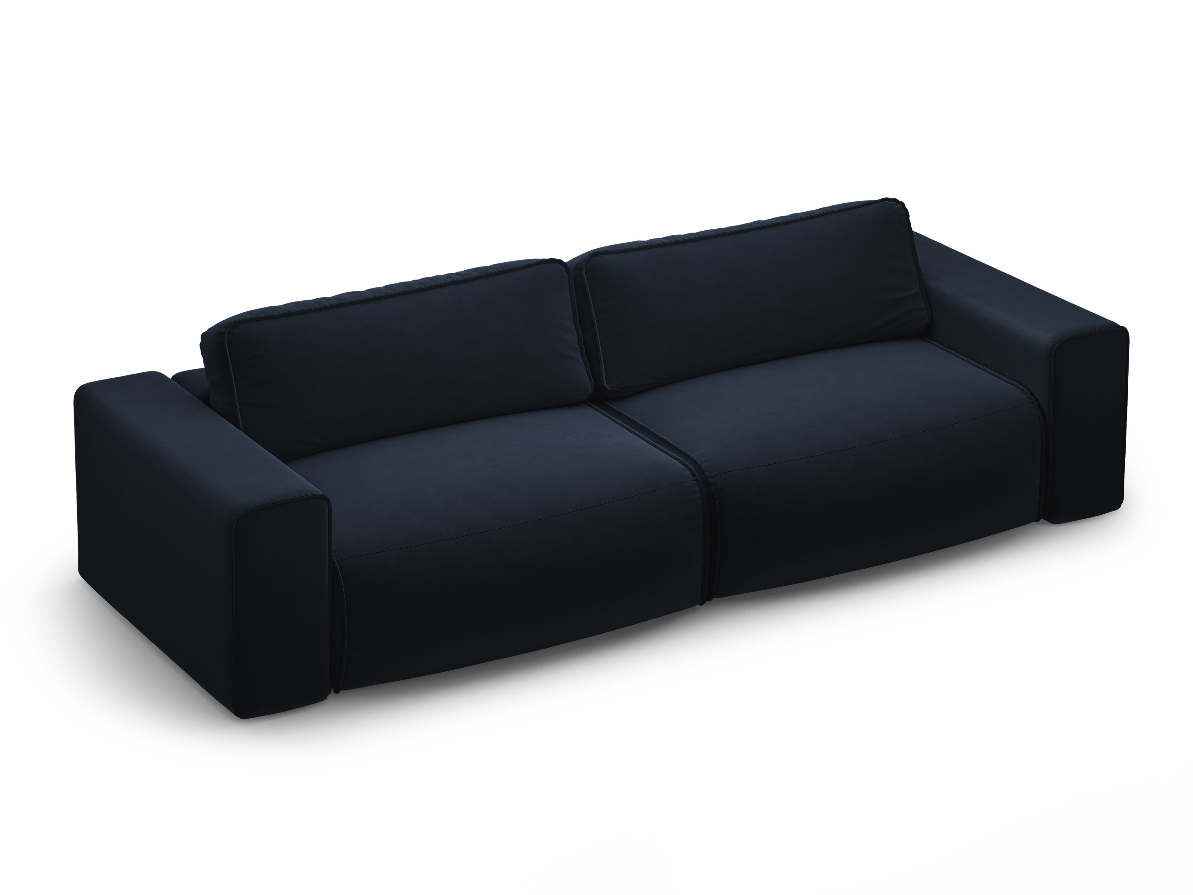 Sofa z jemného velúru pre 3 osoby s funkciou spania VICTOR granátová