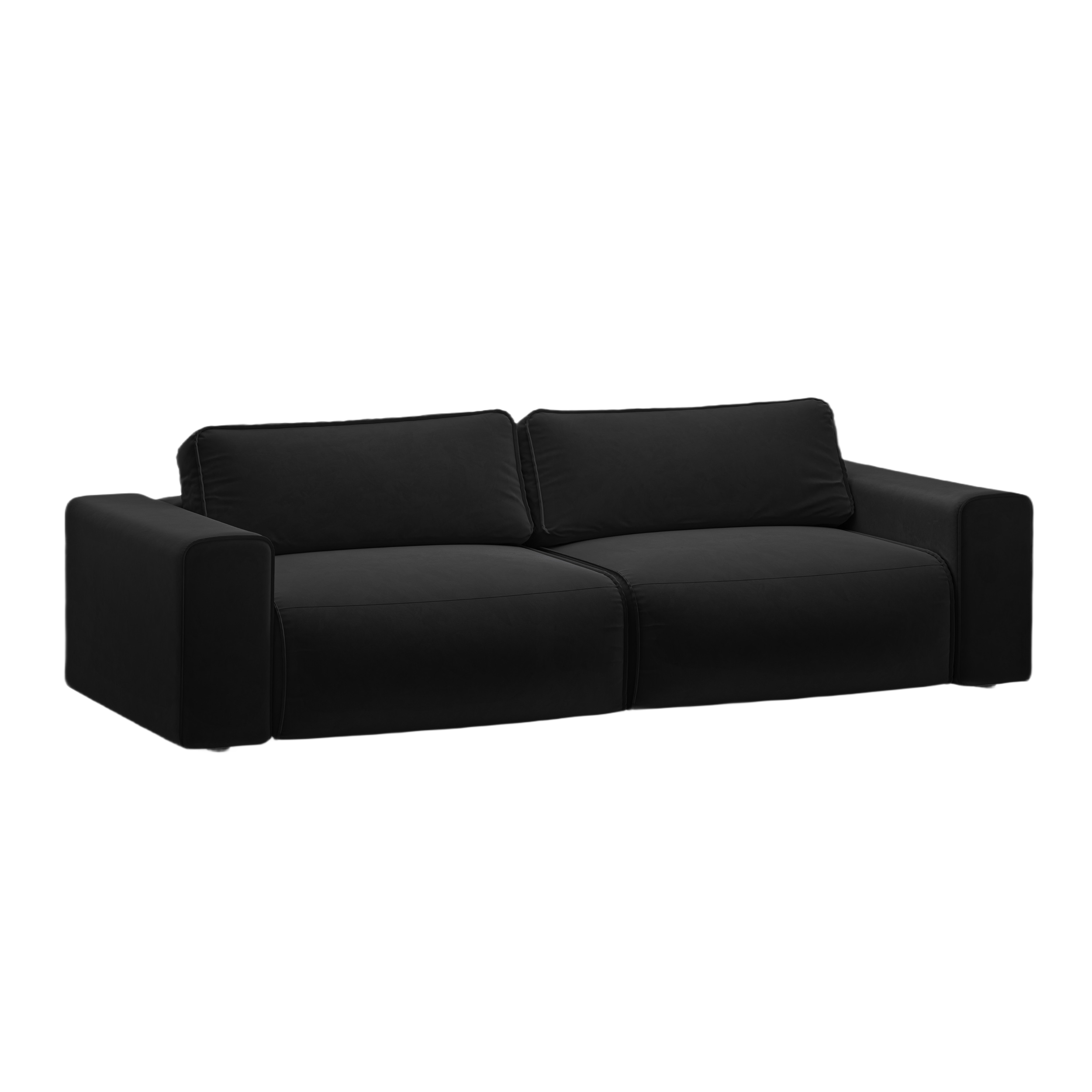 Velvet 3-seater sofa with sleeping function VICTOR black
