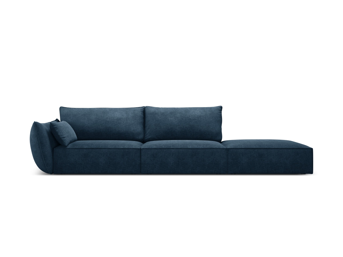 Sofa z otomaną prawostronną 4-osobowa KAELLE kobaltowy szenil Over The Horizon – Micadoni