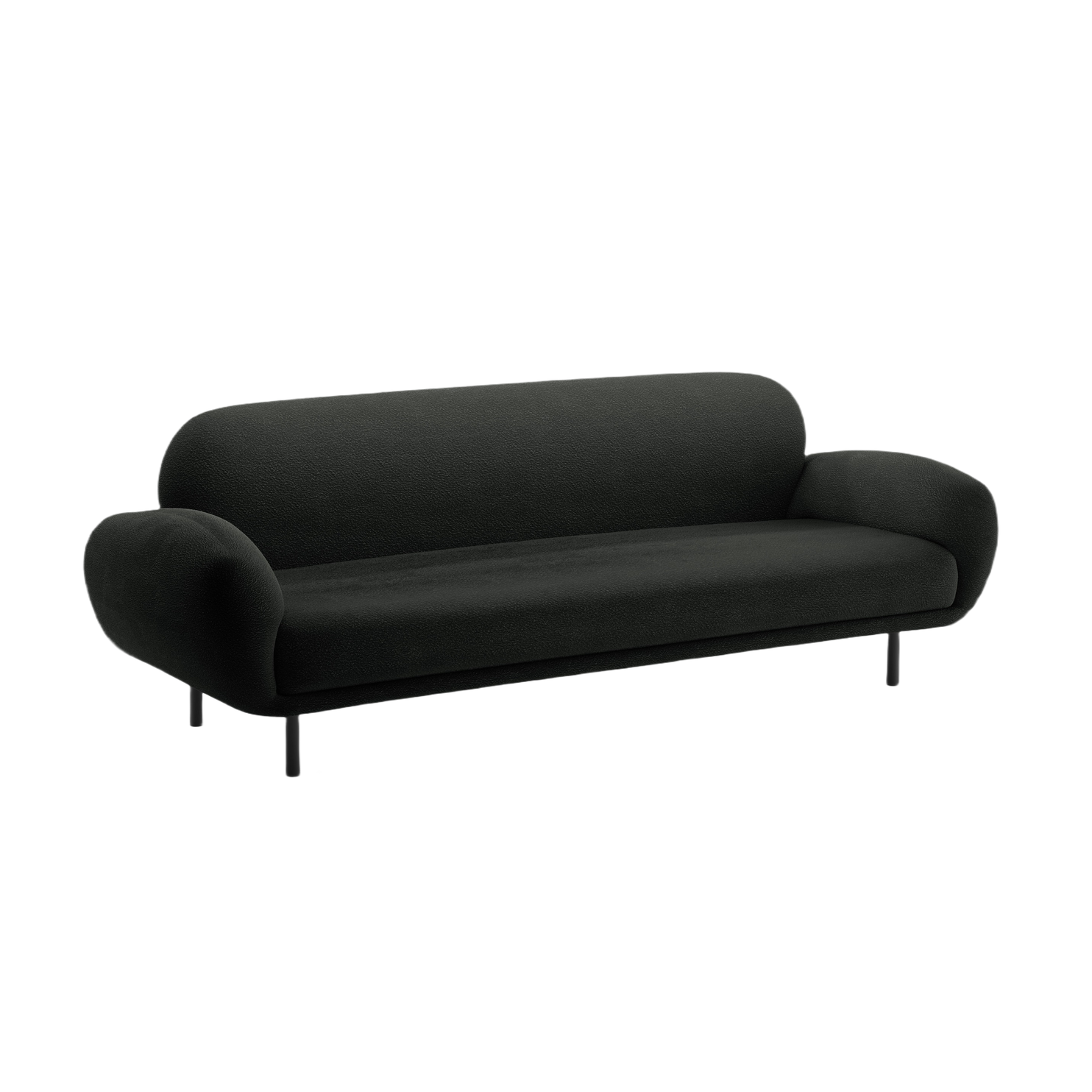 3-seater Sofa POPPY black boucle