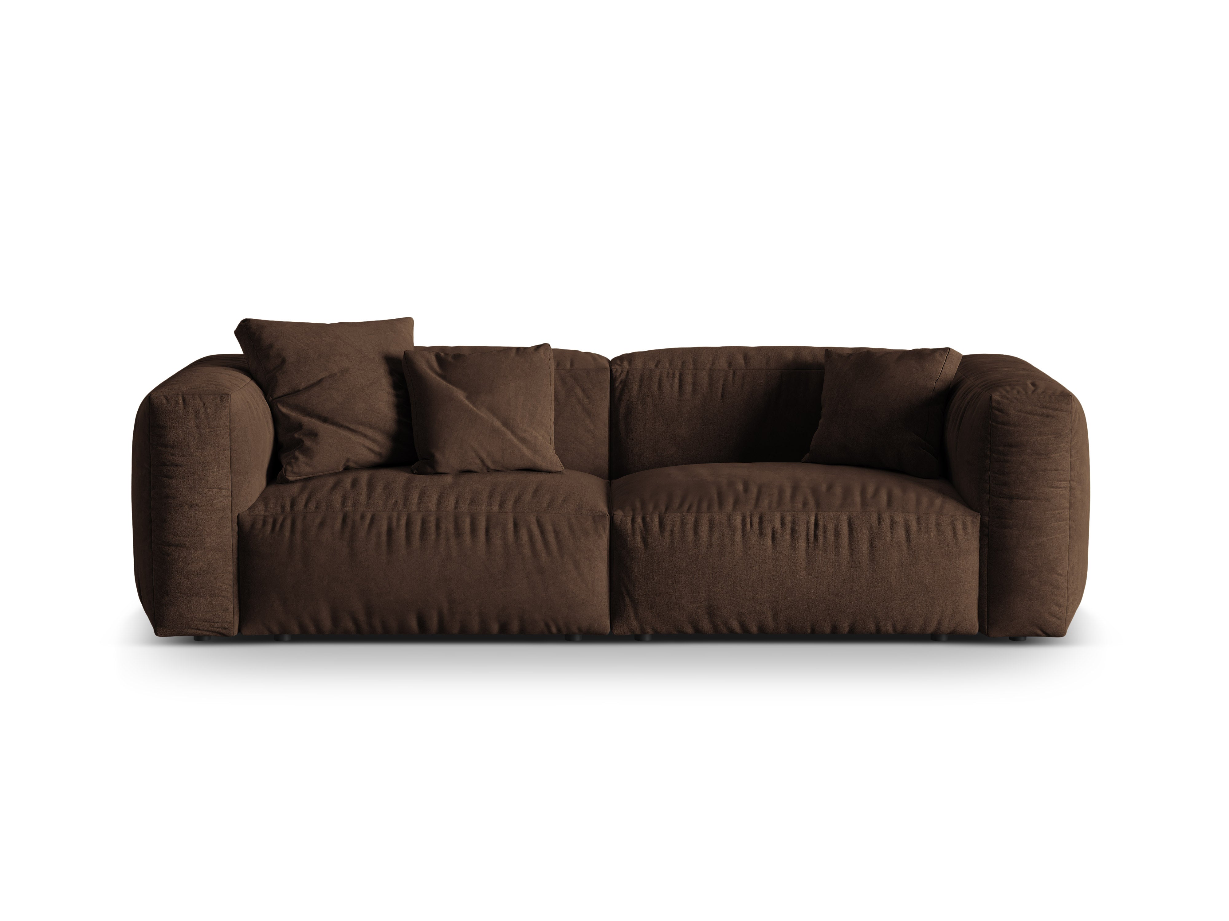 Sofa zamatová 3-miestna MARTINA čokoládová