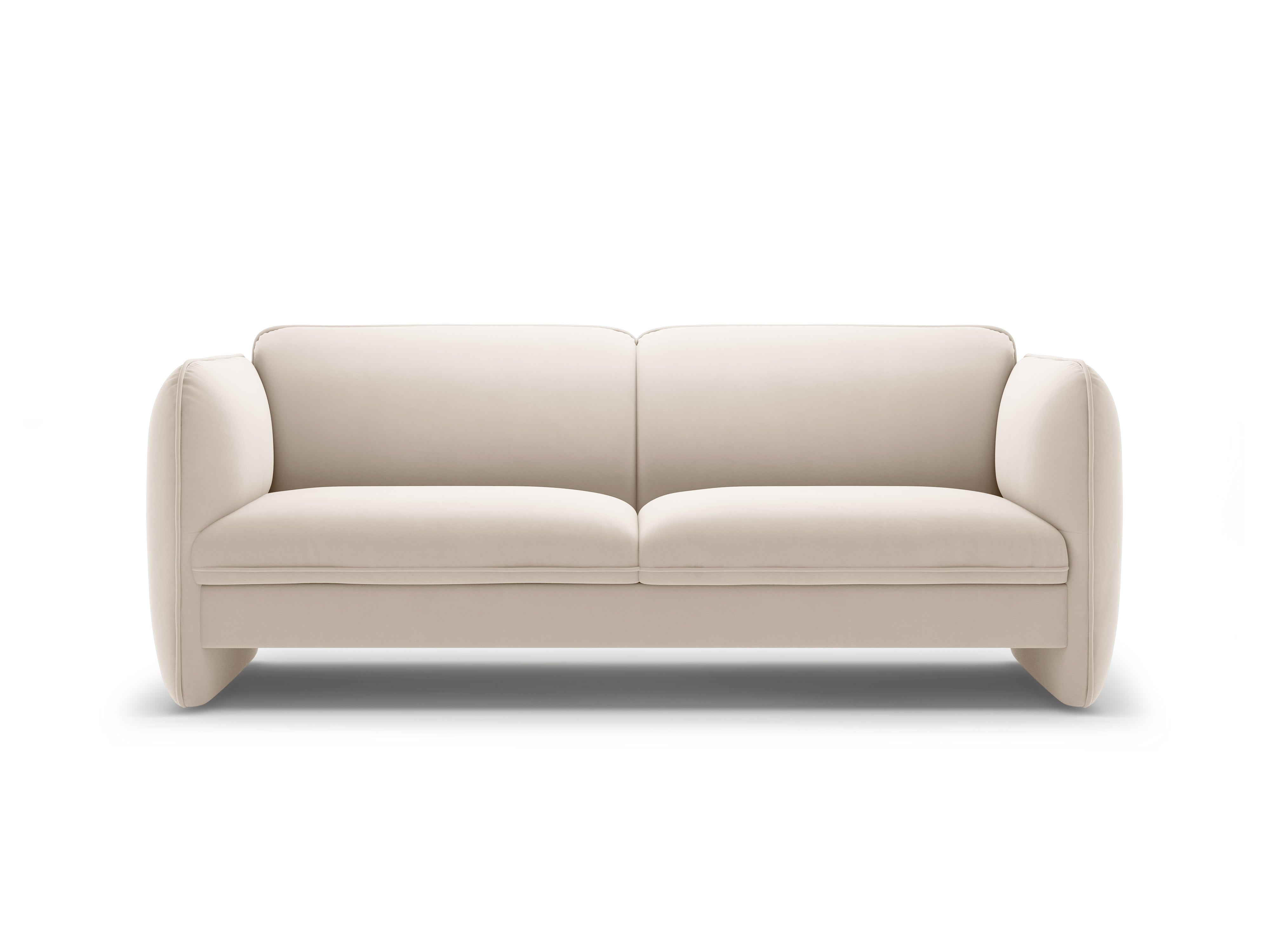 Sofa pre 3 osoby, zamatová GEORGIA, svetlo béžová