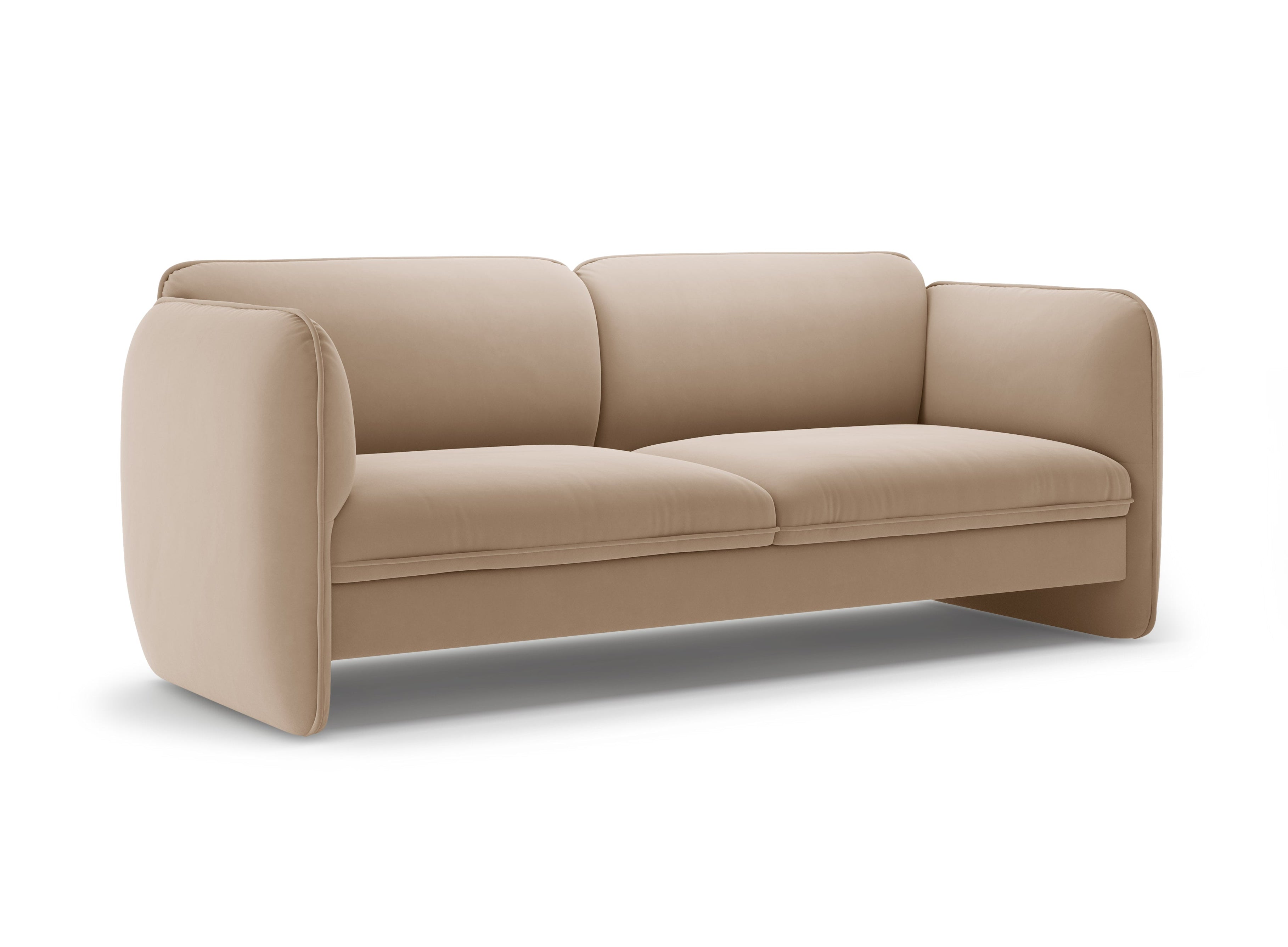 Sofa 3-miestna z jemného zamatového materiálu GEORGIA v béžovej farbe