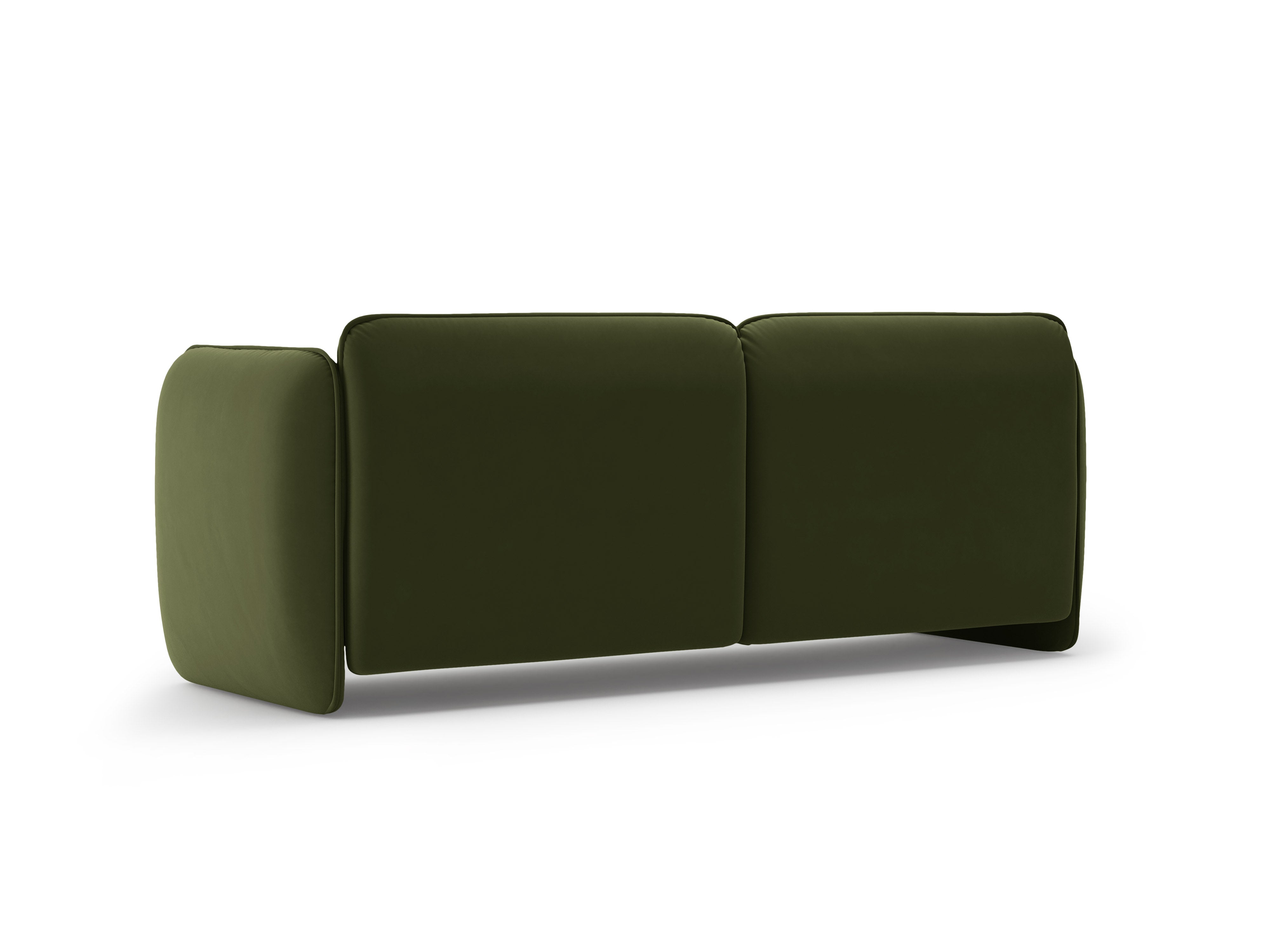 Sofa 3-osobová z aksamitného materiálu GEORGIA v vojenskej zelenej farbe