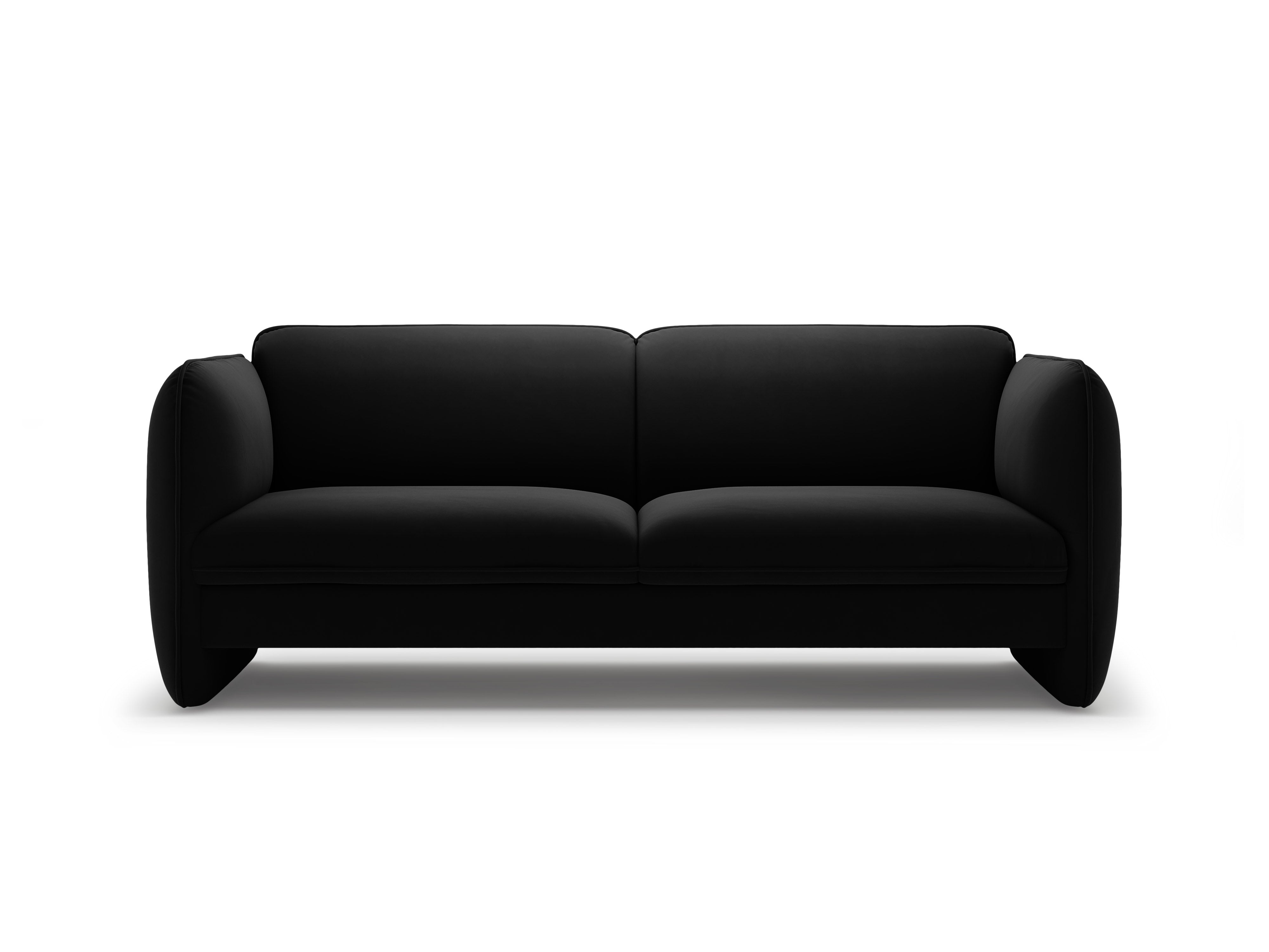 Sofa pre 3 osoby, zamatová GEORGIA, čierna